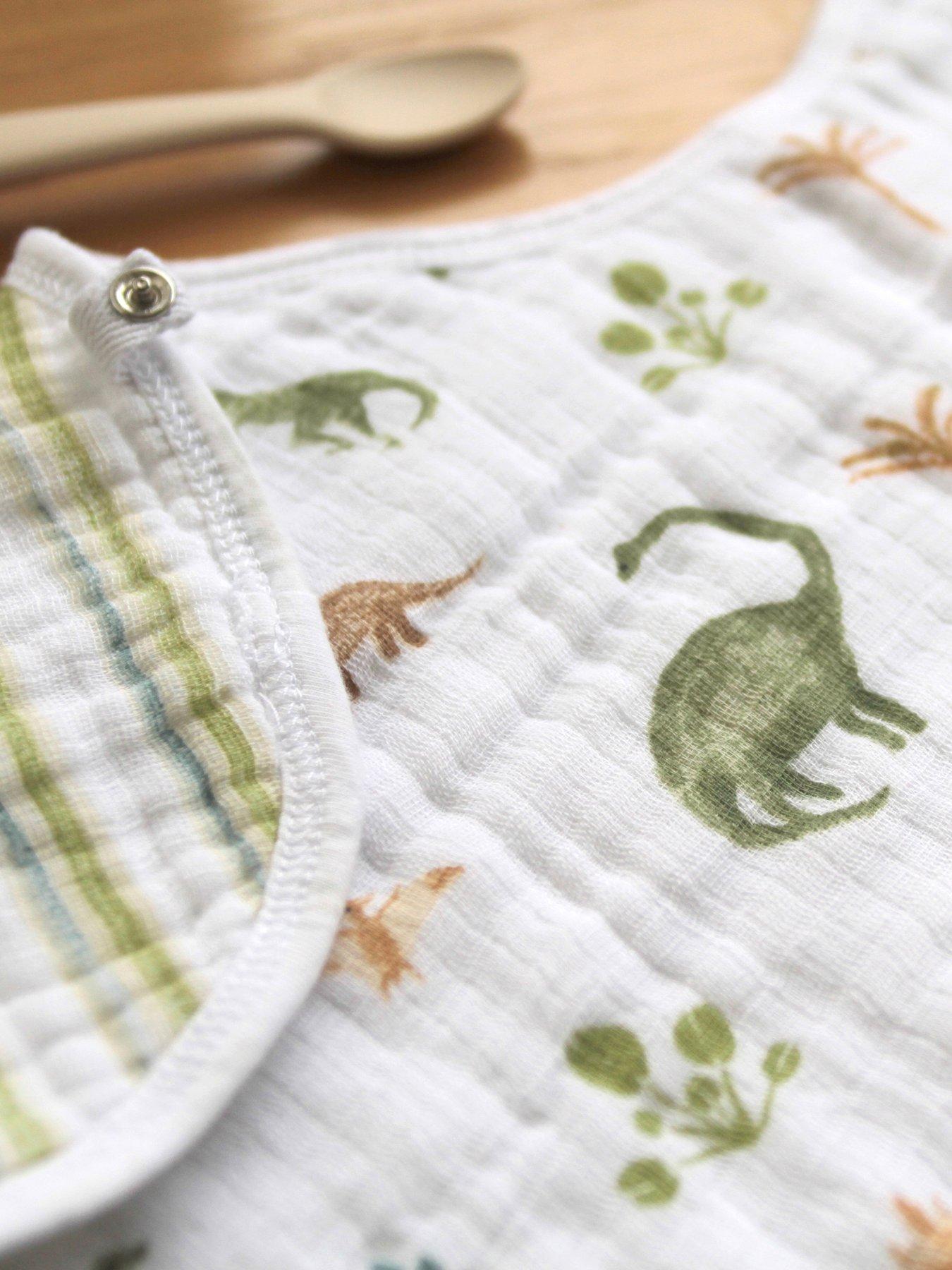 Image 3 of 5 of aden + anais Essentials Cotton Muslin Baby Burpy Bib - Dino Jungle