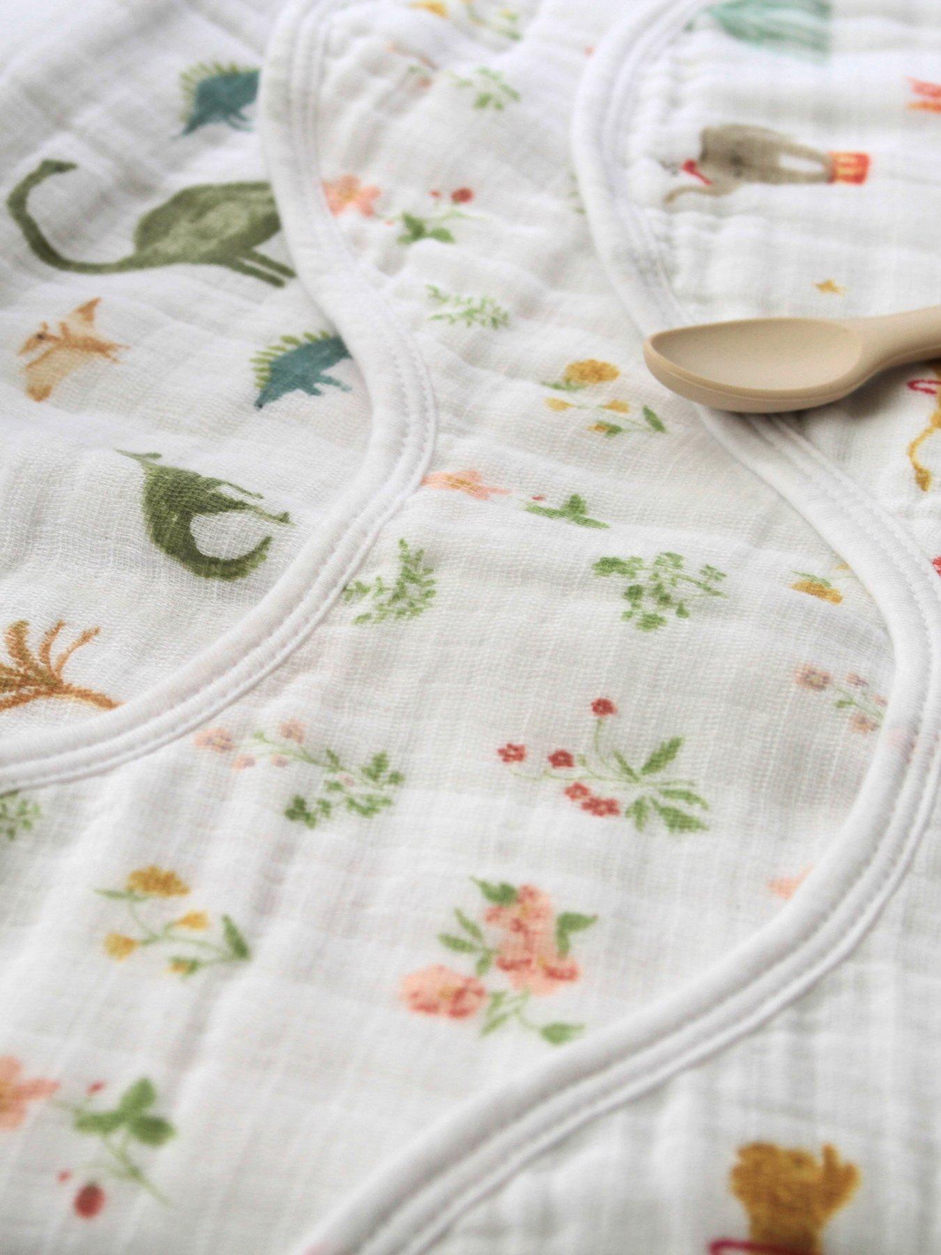 Image 4 of 5 of aden + anais Essentials Cotton Muslin Baby Burpy Bib - Dino Jungle