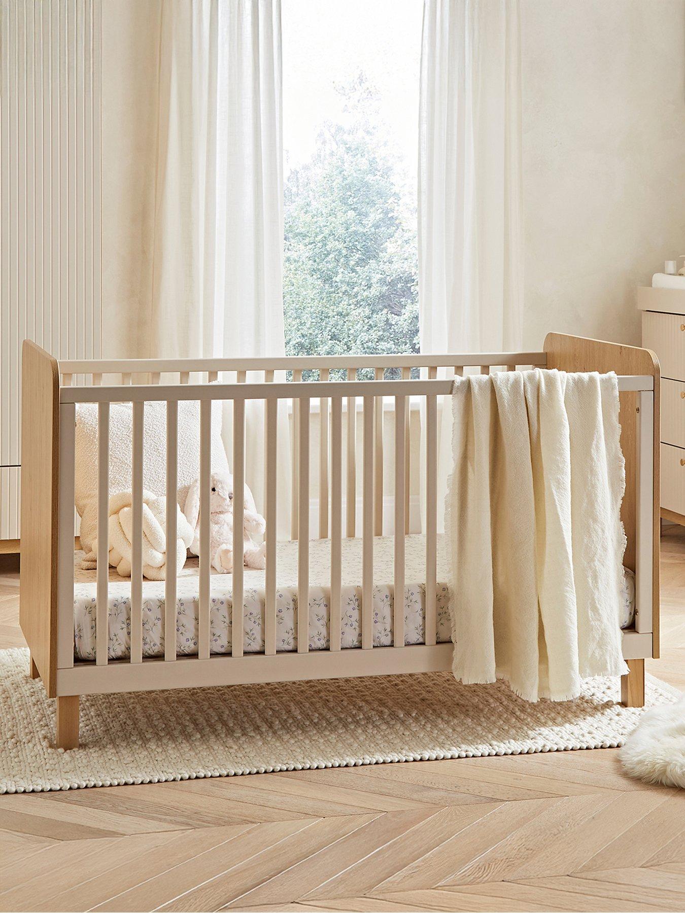 CuddleCo Remi Cot Bed  Oak/cashmere