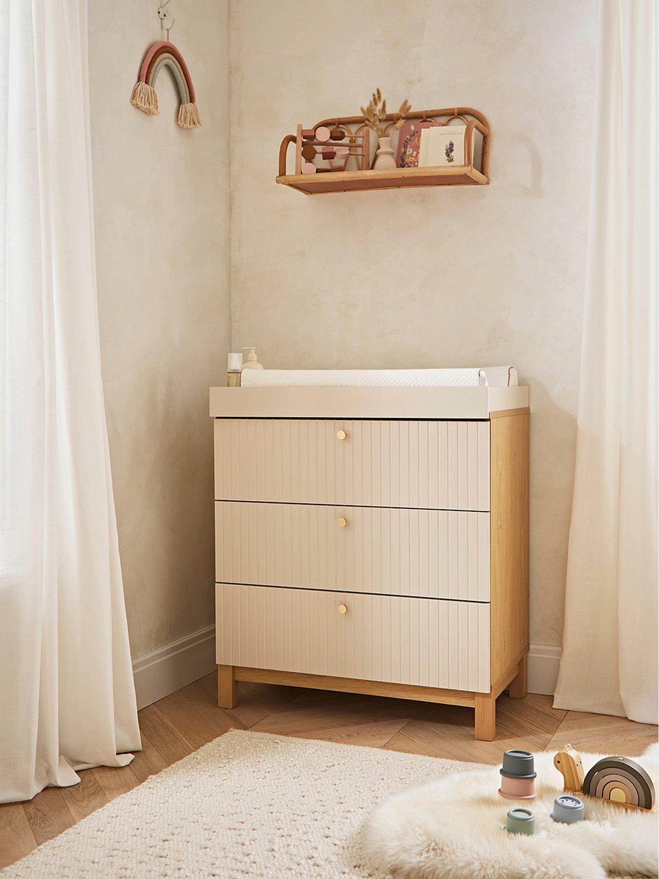CuddleCo Remi  3 Drawer Dresser Oak/cashmere