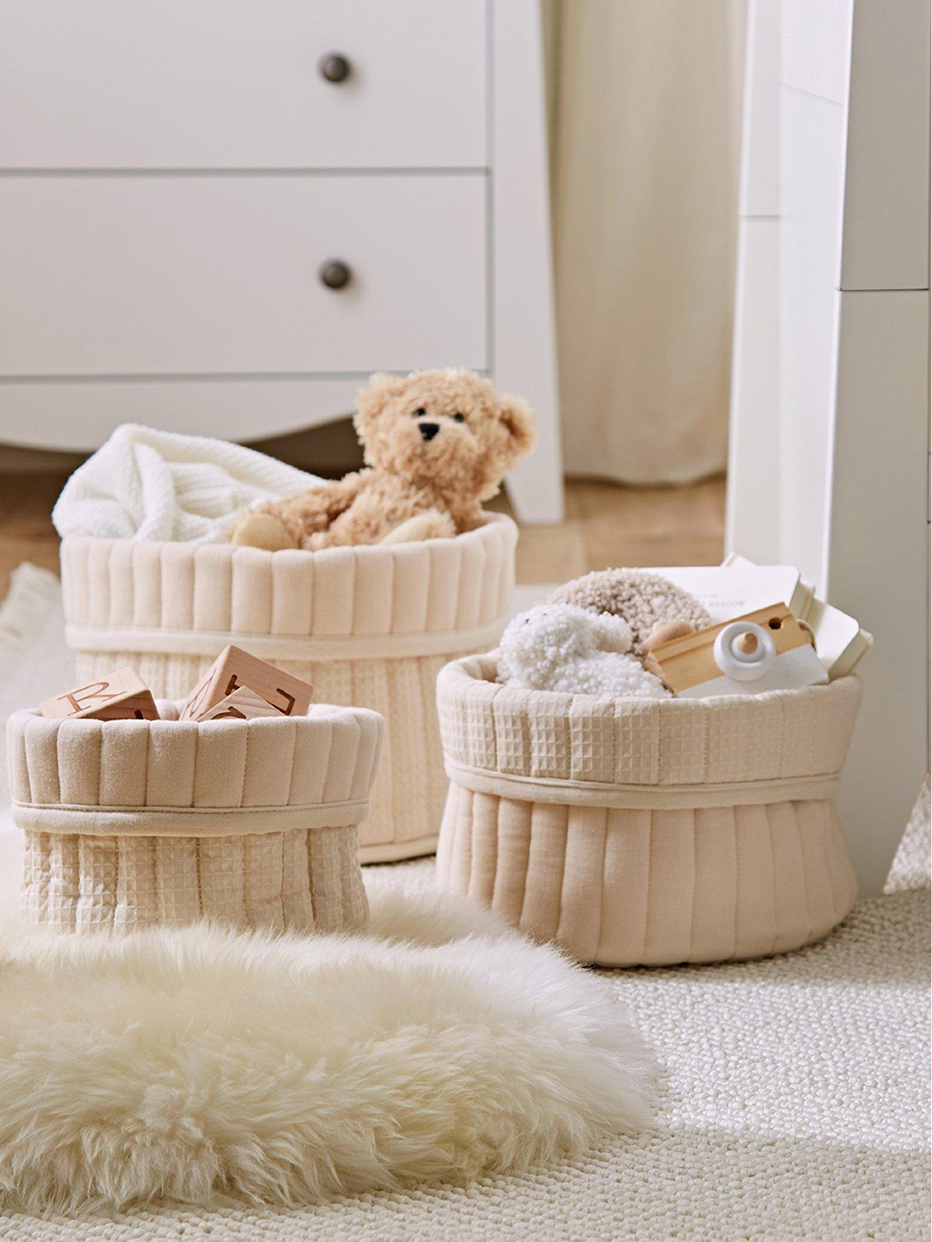 Image 1 of 5 of CuddleCo 3pk Storage Baskets - Cashmere Waffle