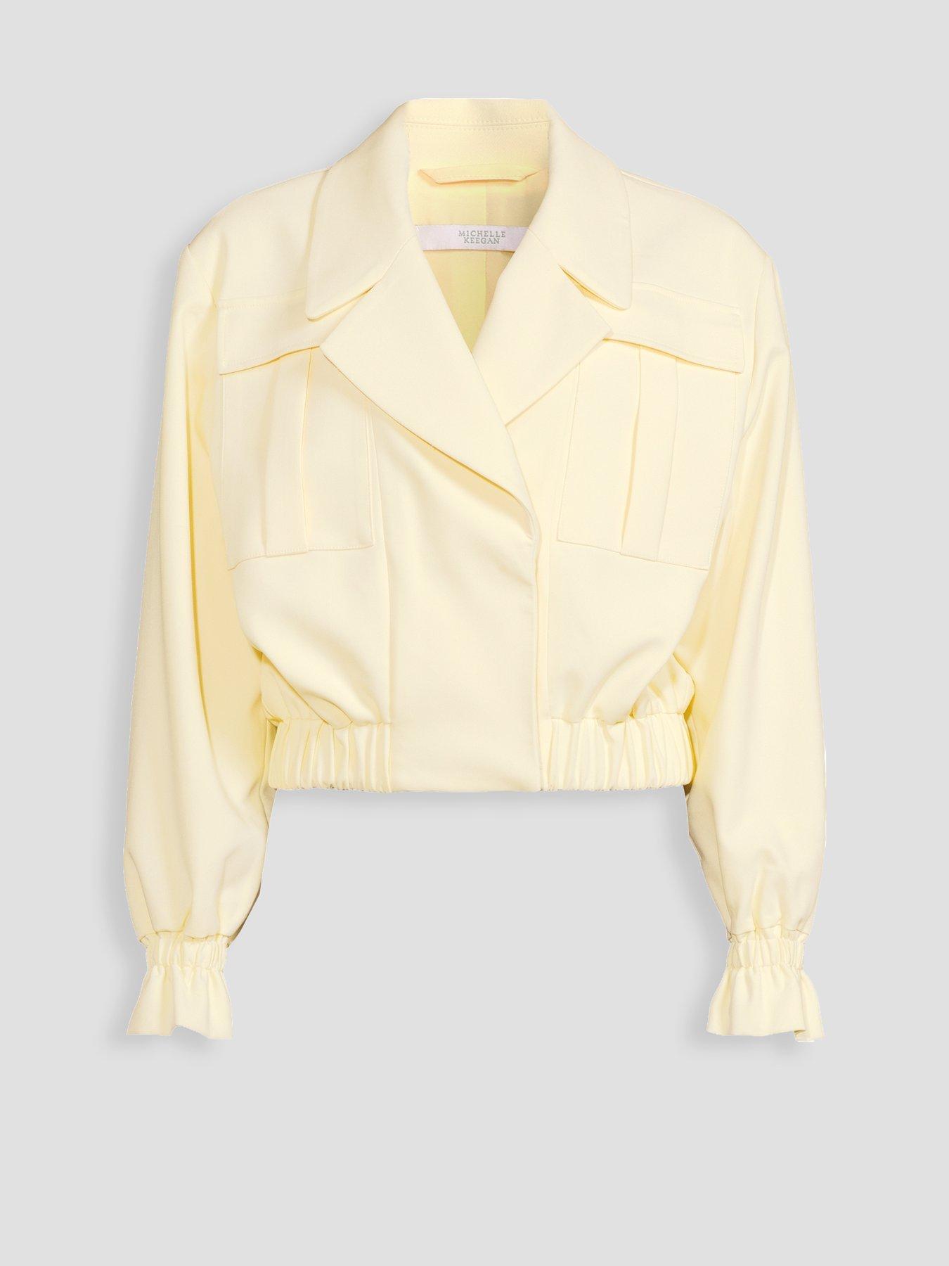 Image 4 of 4 of Michelle Keegan Tailored Lapel Bomber Jacket - Lemon