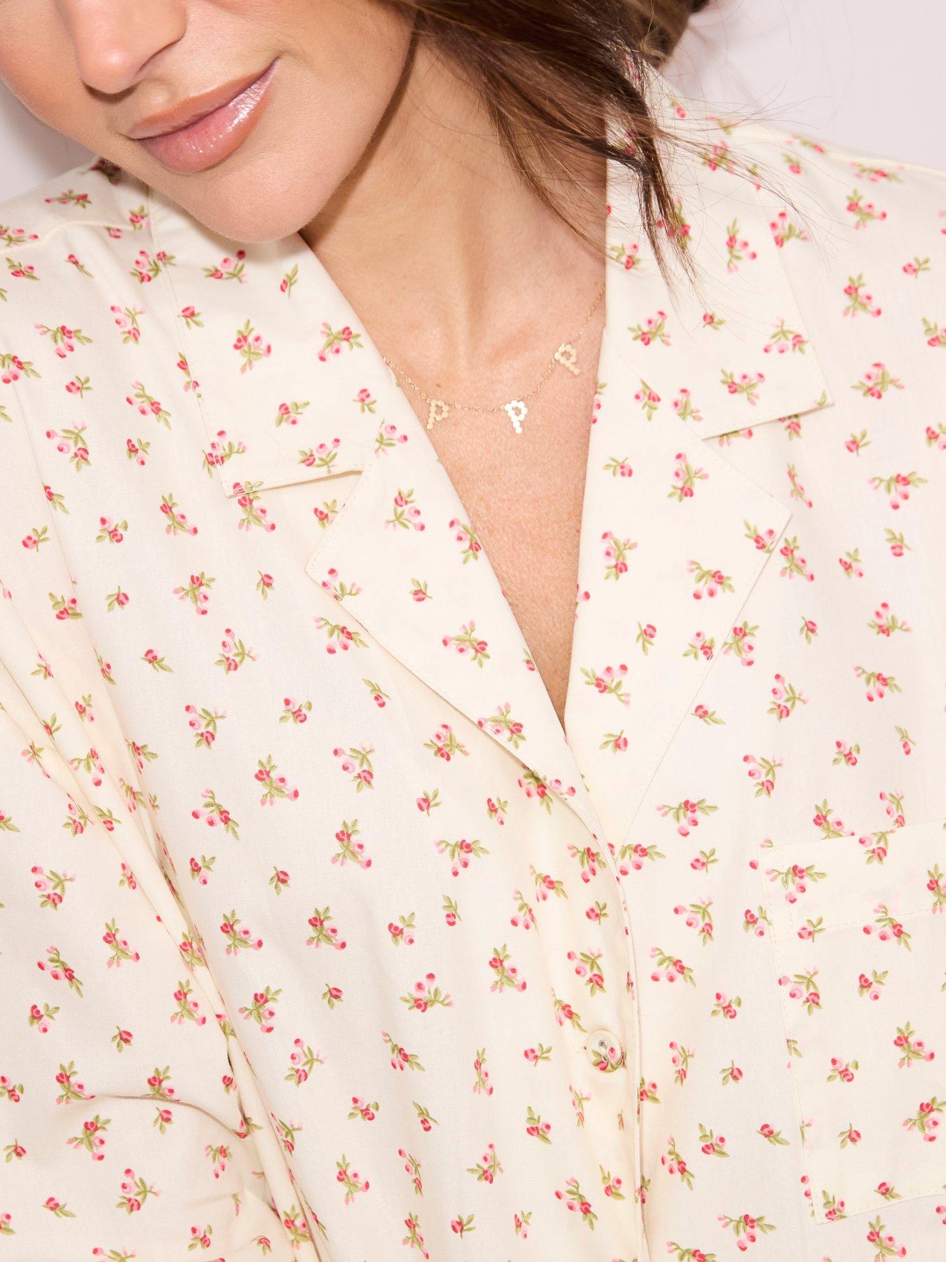 Michelle Keegan Ditsy Print Revere Cotton Pyjamas - Print | Littlewoods