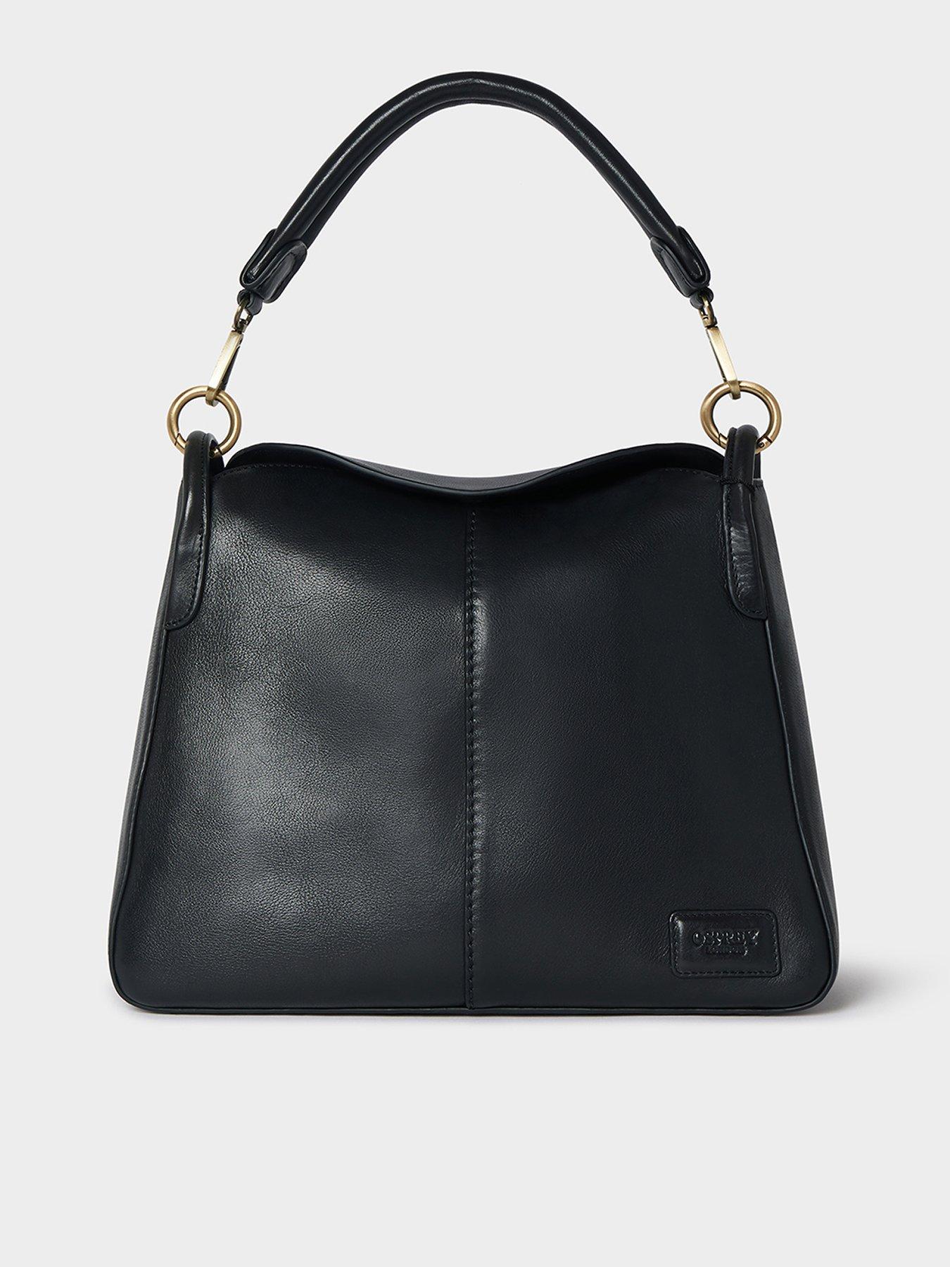 Image 1 of 3 of Osprey London The Oxford Leather Medium Shoulder Bag - Black