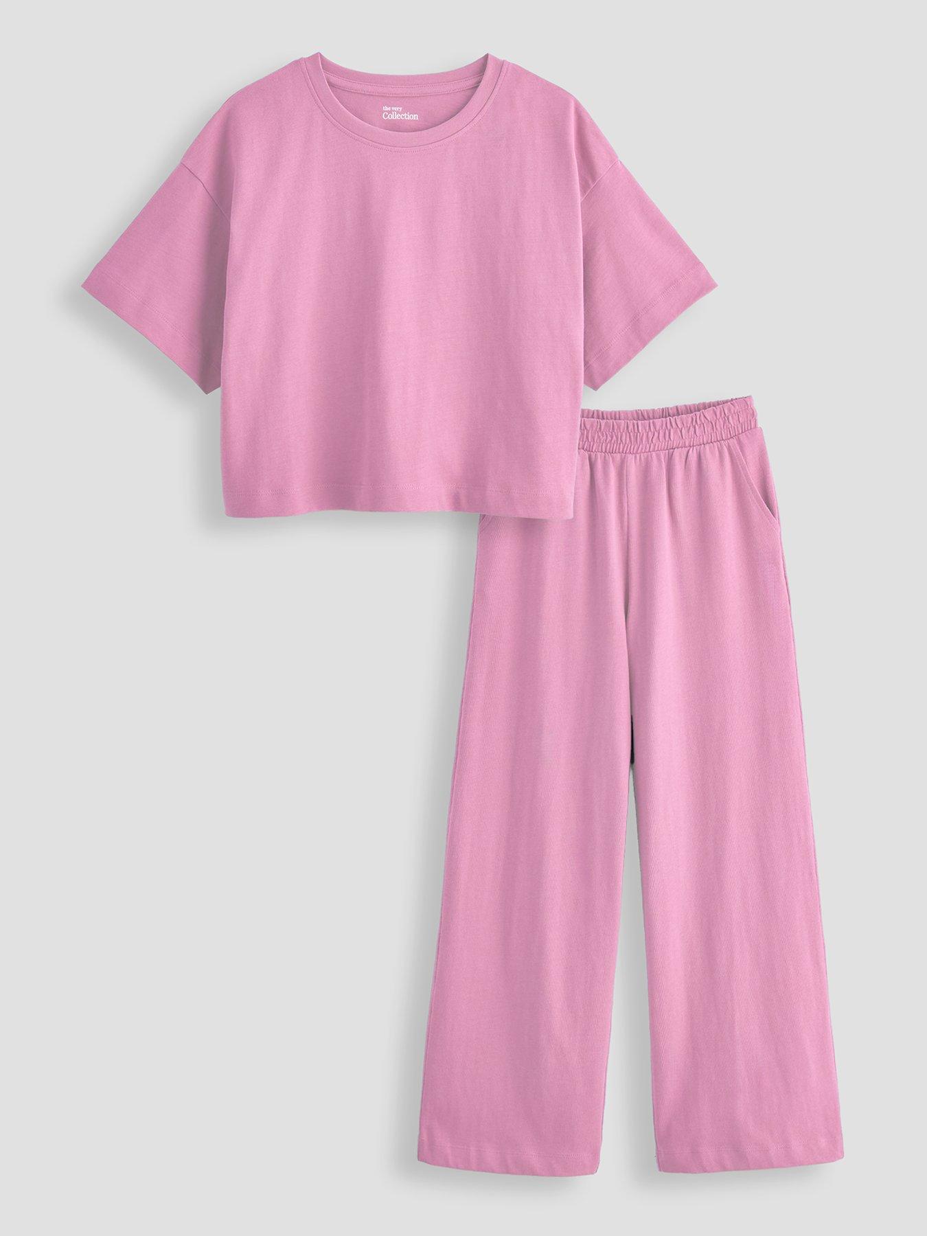 the-very-collection-girls-oversized-boxy-top-and-trouser-heavy-weight-jersey-outfit-pink