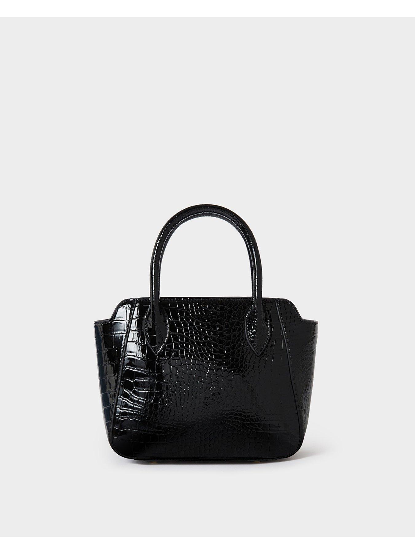 Image 3 of 5 of Osprey London The Fulham Faux Leather Mini Grab Bag - Black