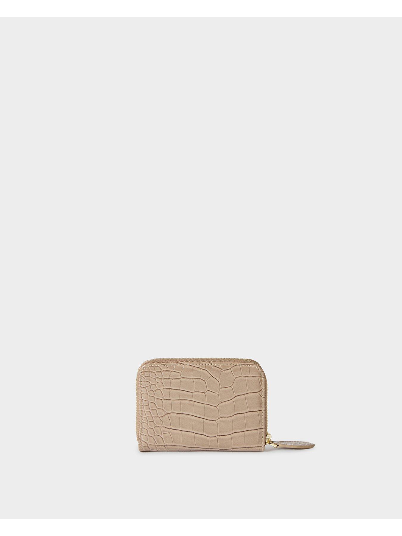  image of osprey-london-the-fulham-faux-leather-small-zip-around-purse-taupe