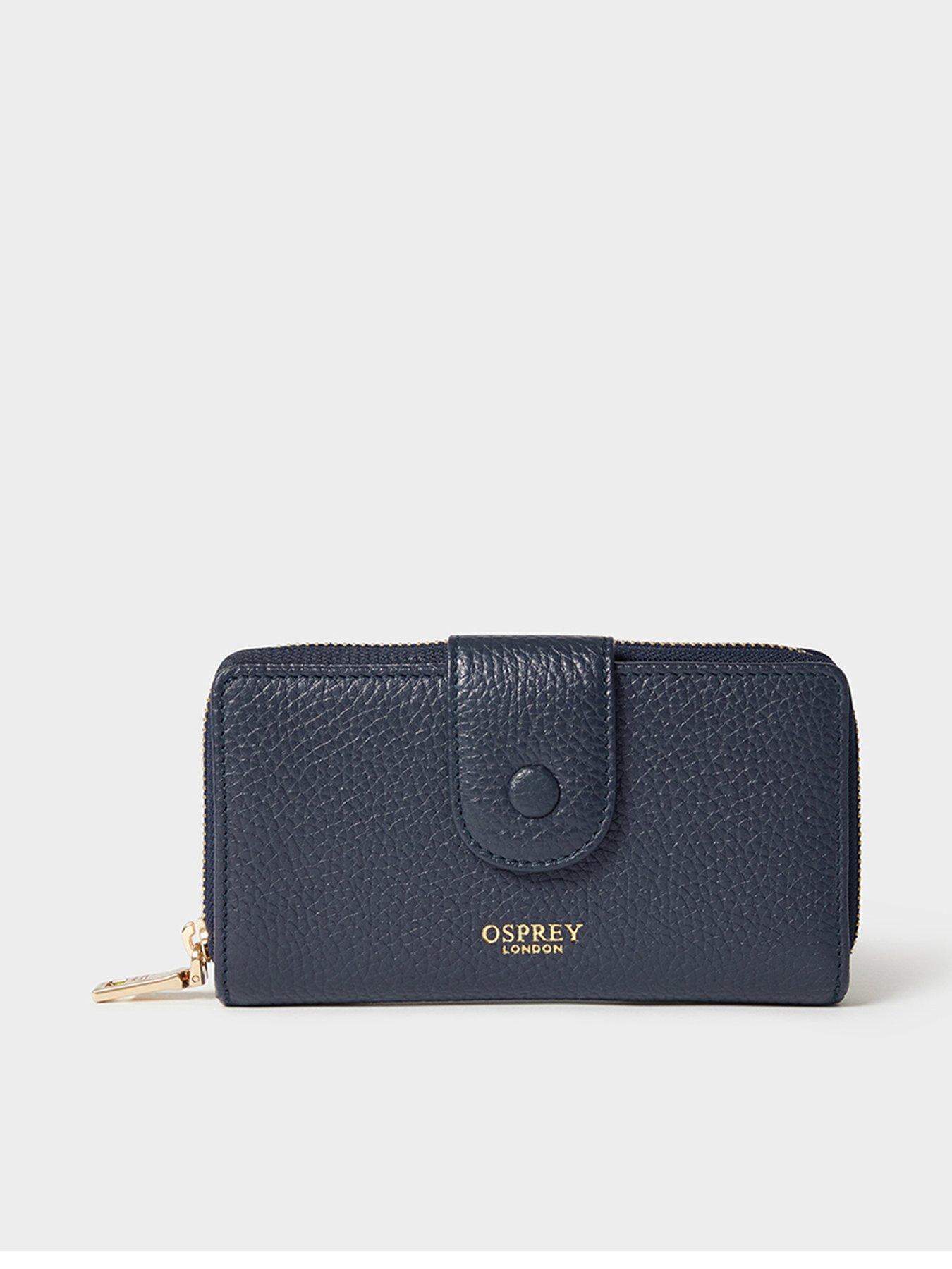  image of osprey-london-the-core-medium-leather-popper-matinee-purse-navy