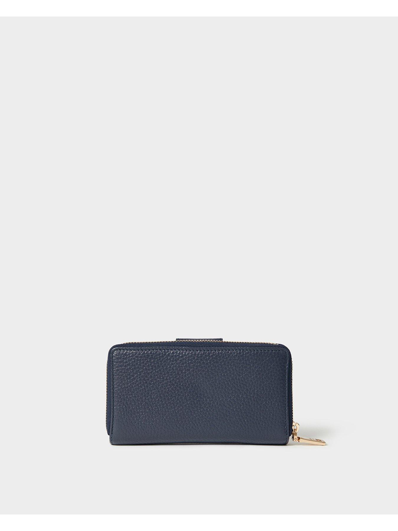  image of osprey-london-the-core-medium-leather-popper-matinee-purse-navy