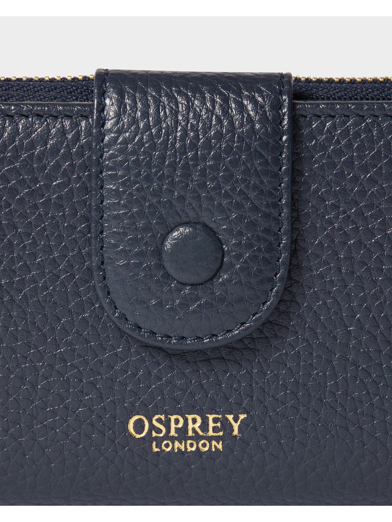 image of osprey-london-the-core-medium-leather-popper-matinee-purse-navy