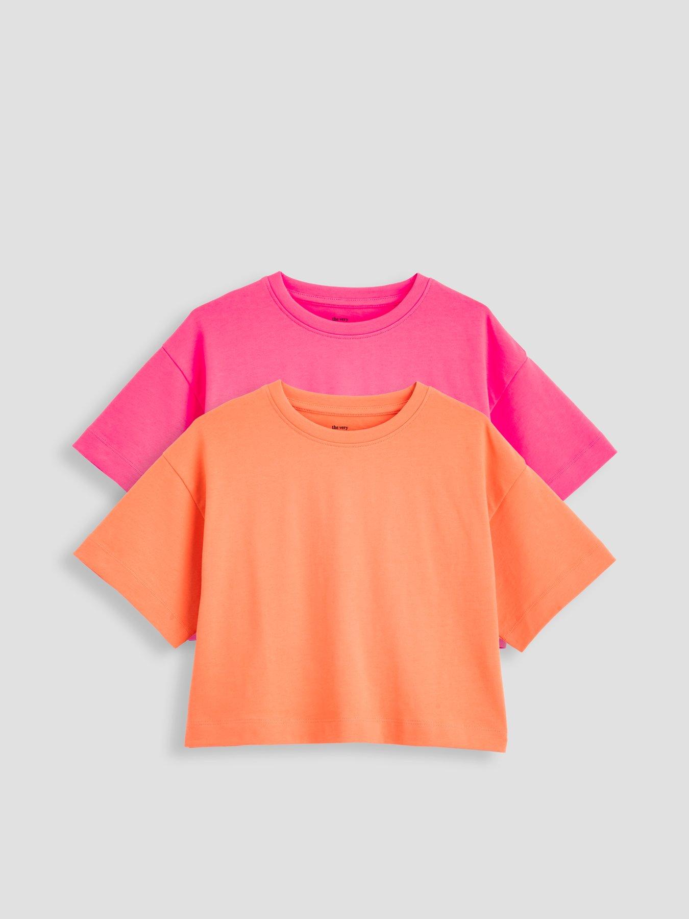 The Very Collection Girls 2 Pack Boxy Heavy Weight Jersey T-shirts - Multi