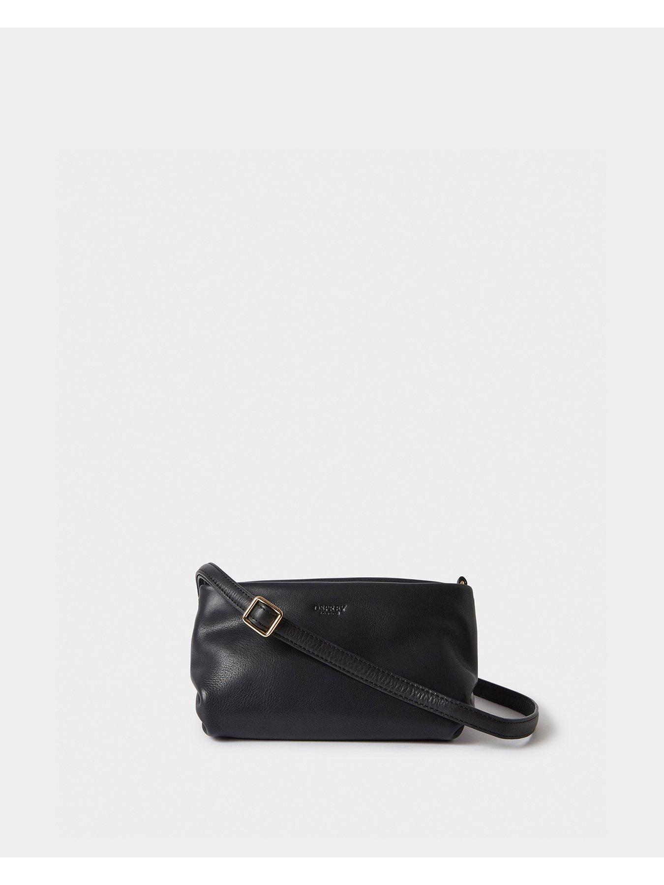 Image 2 of 5 of Osprey London The Carina Leather Shrug Bag - Black