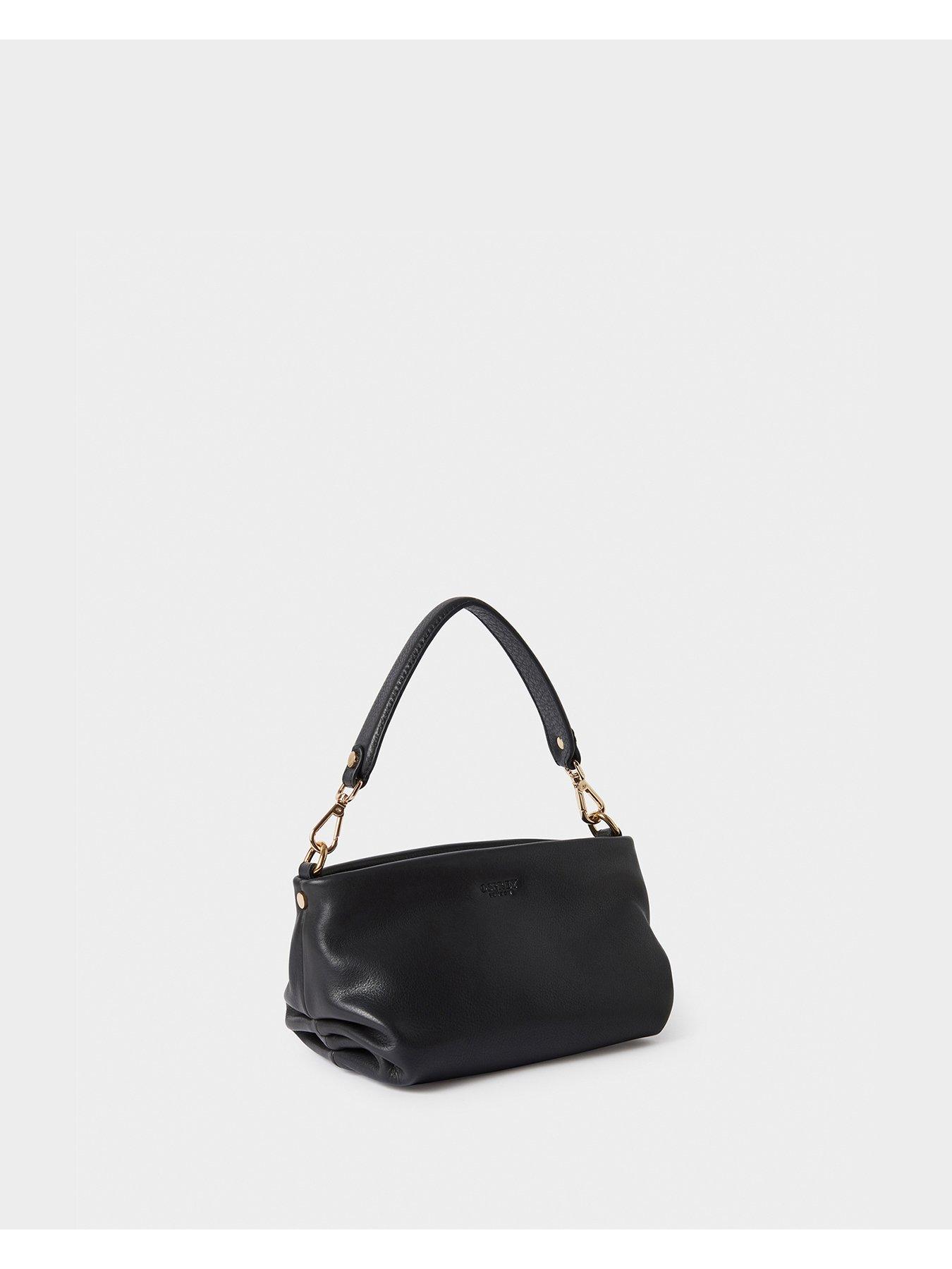 Image 3 of 5 of Osprey London The Carina Leather Shrug Bag - Black