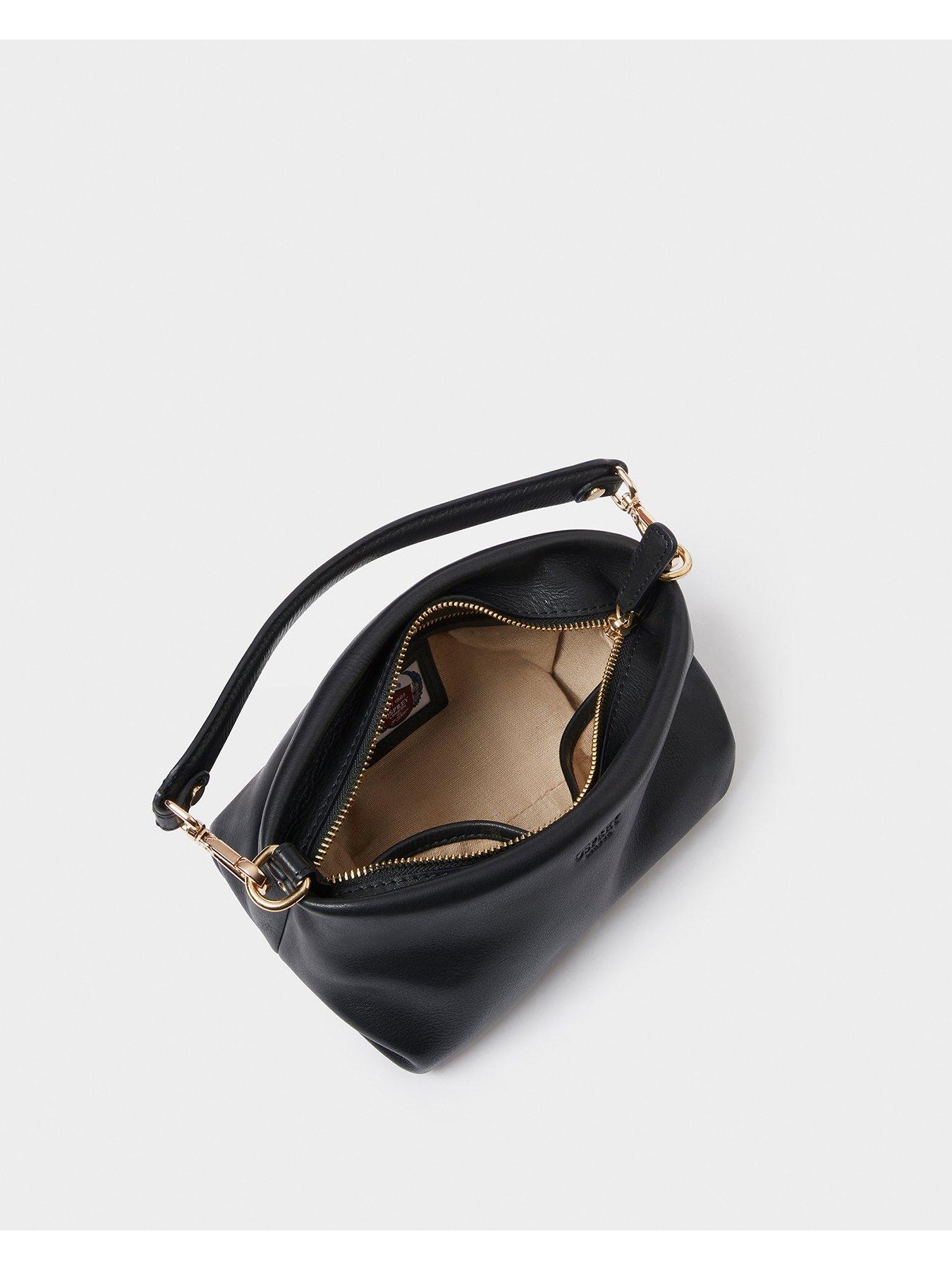 Image 5 of 5 of Osprey London The Carina Leather Shrug Bag - Black