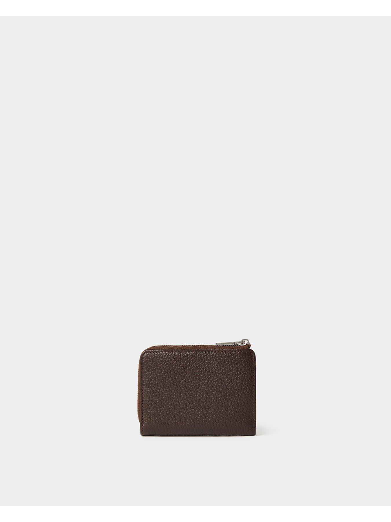 image of osprey-london-the-core-medium-leather-zip-matinee-purse-chocolate
