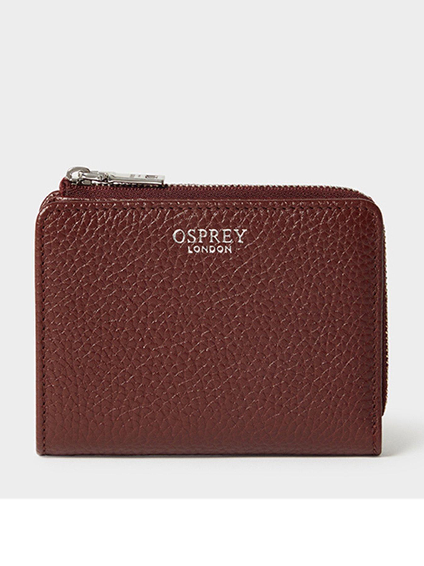 Image 1 of 5 of Osprey London The Core Medium Leather Zip Matinee Purse - Red