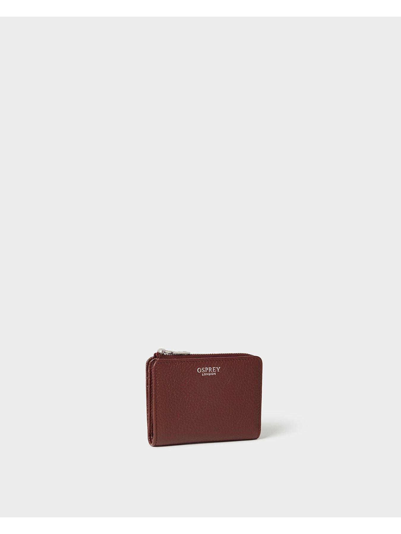 Image 2 of 5 of Osprey London The Core Medium Leather Zip Matinee Purse - Red