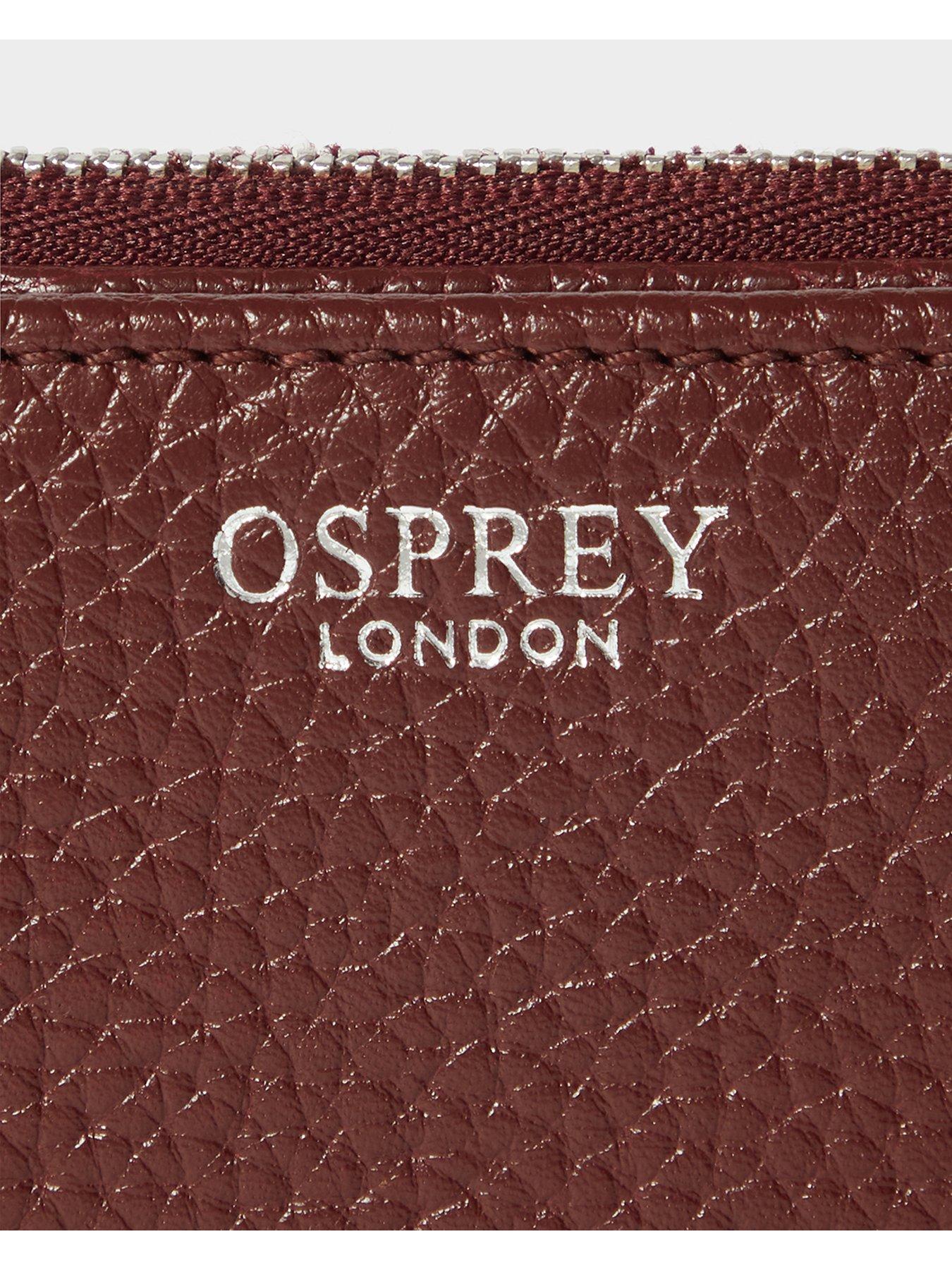Image 4 of 5 of Osprey London The Core Medium Leather Zip Matinee Purse - Red