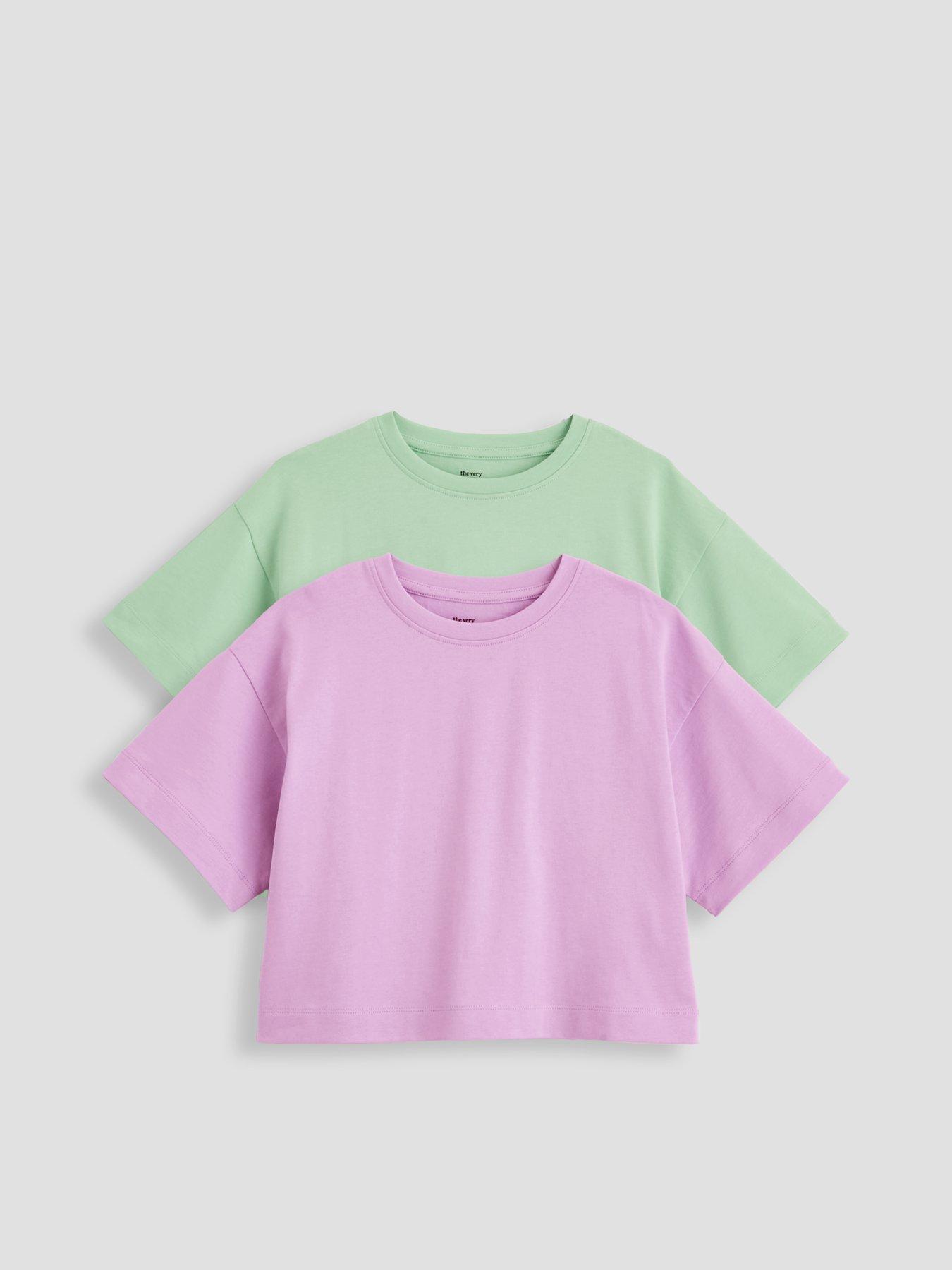 The Very Collection Girls 2 Pack Heavy Weight T-shirts - Multi