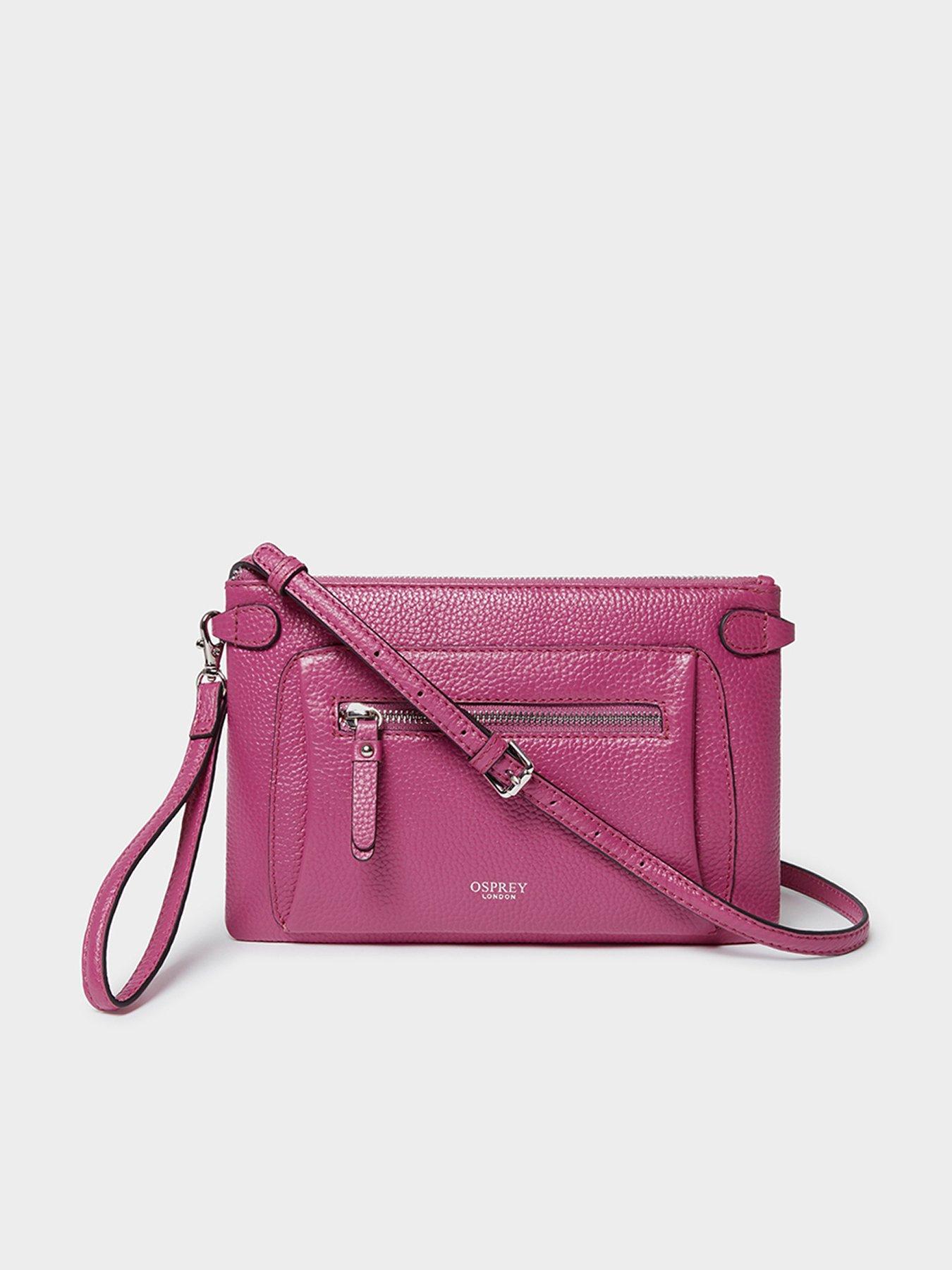 Osprey London The Ruby Leather Crossbody Clutch Bag - Wild Orchid