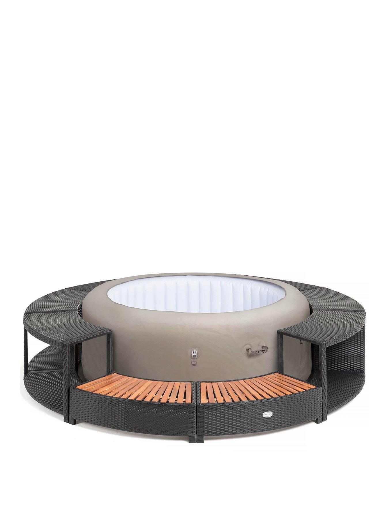 lay-z-spa-round-rattan-hot-tub-surround-with-storage-200cm-black