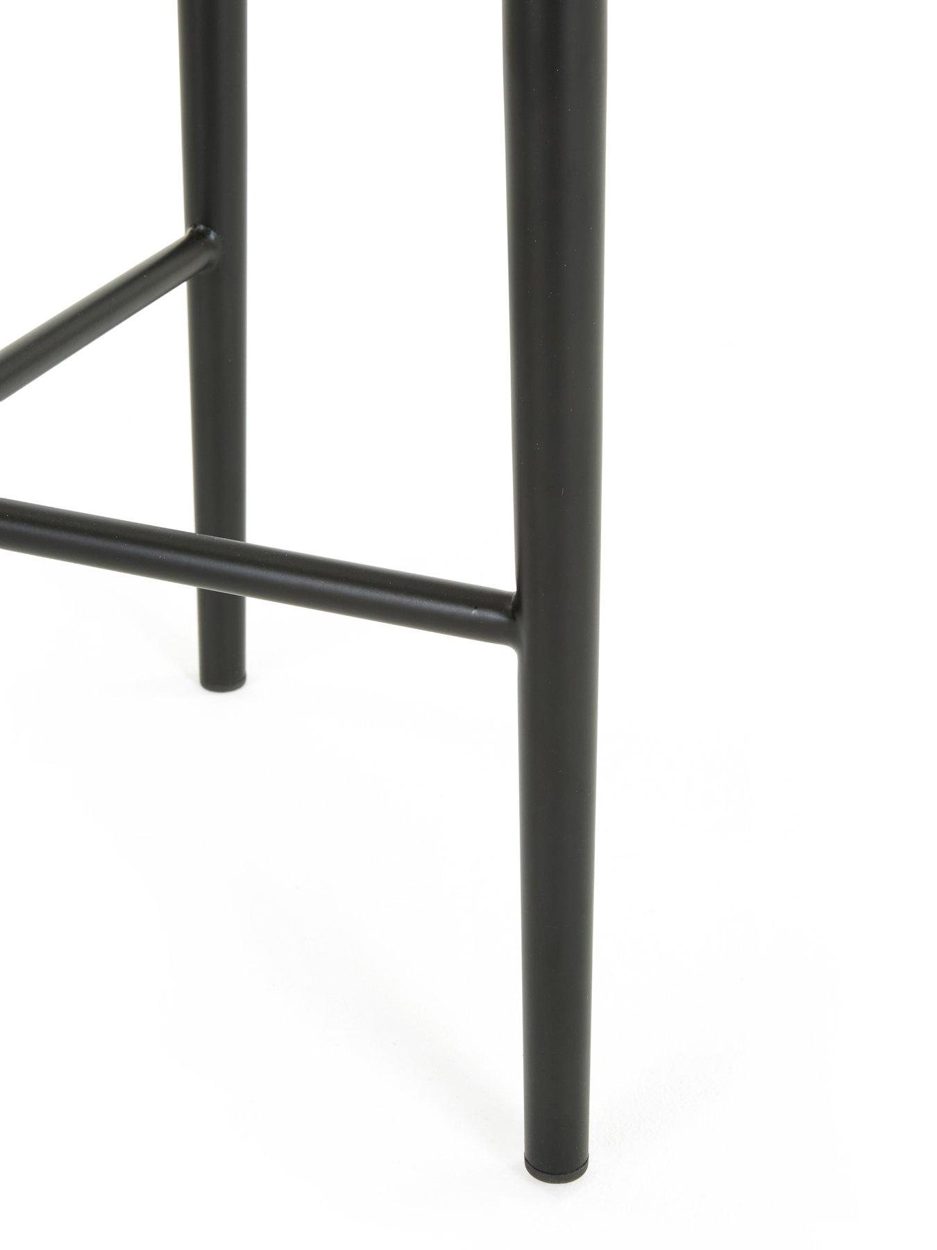 Image 4 of 5 of The Very Collection Link Glass Top Side Table - Black