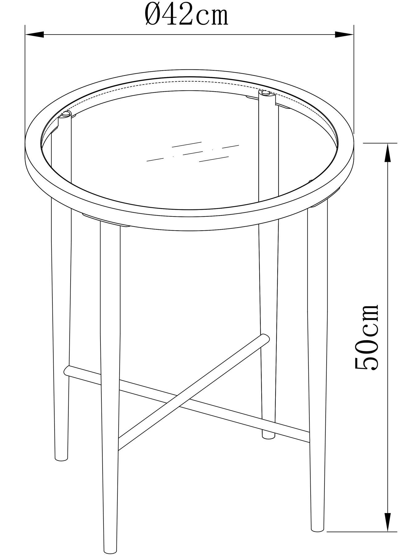 Image 5 of 5 of The Very Collection Link Glass Top Side Table - Black