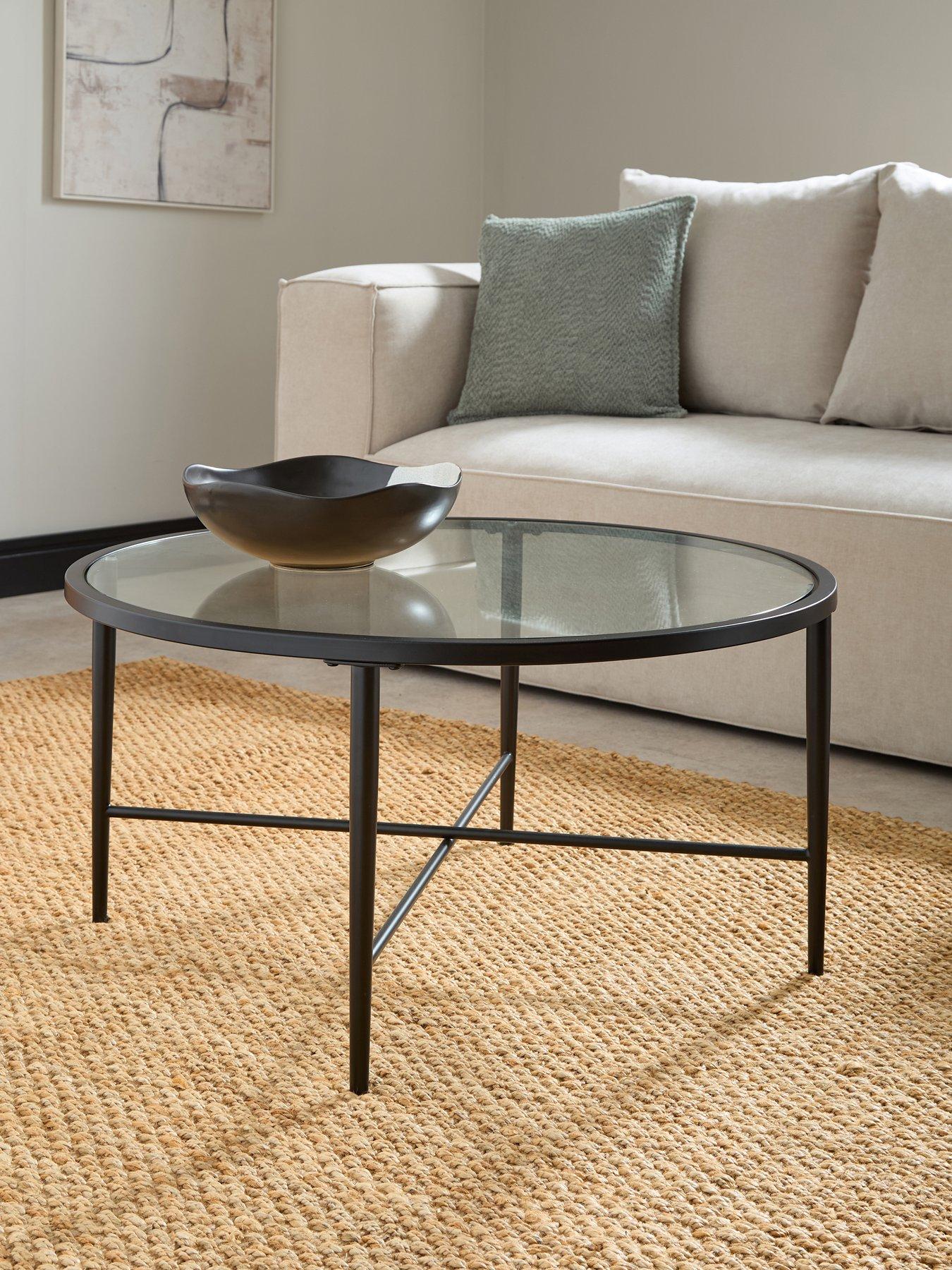 The Very Collection Link Glass Top Coffee Table - Black