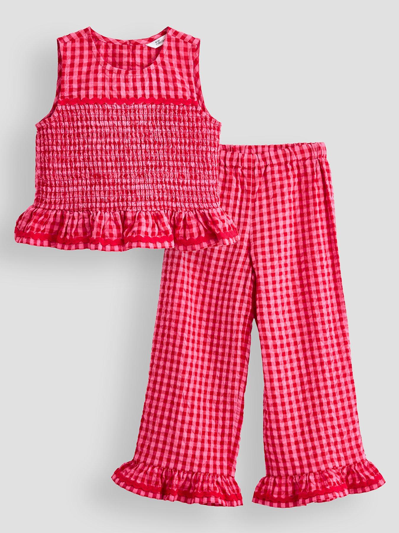 the-very-collection-girls-shirred-woven-outfit-pinkred