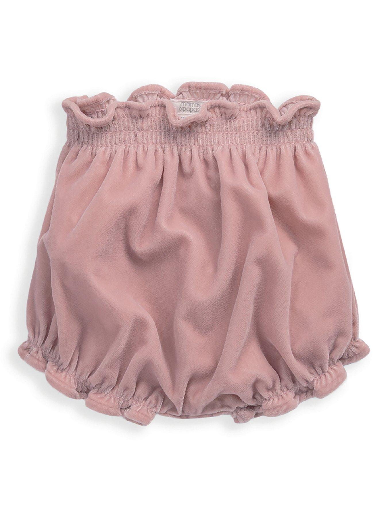 Image 4 of 7 of Mamas & Papas Baby Girls 2 Piece Velvet Dress &amp; Bloomers Set - Pink