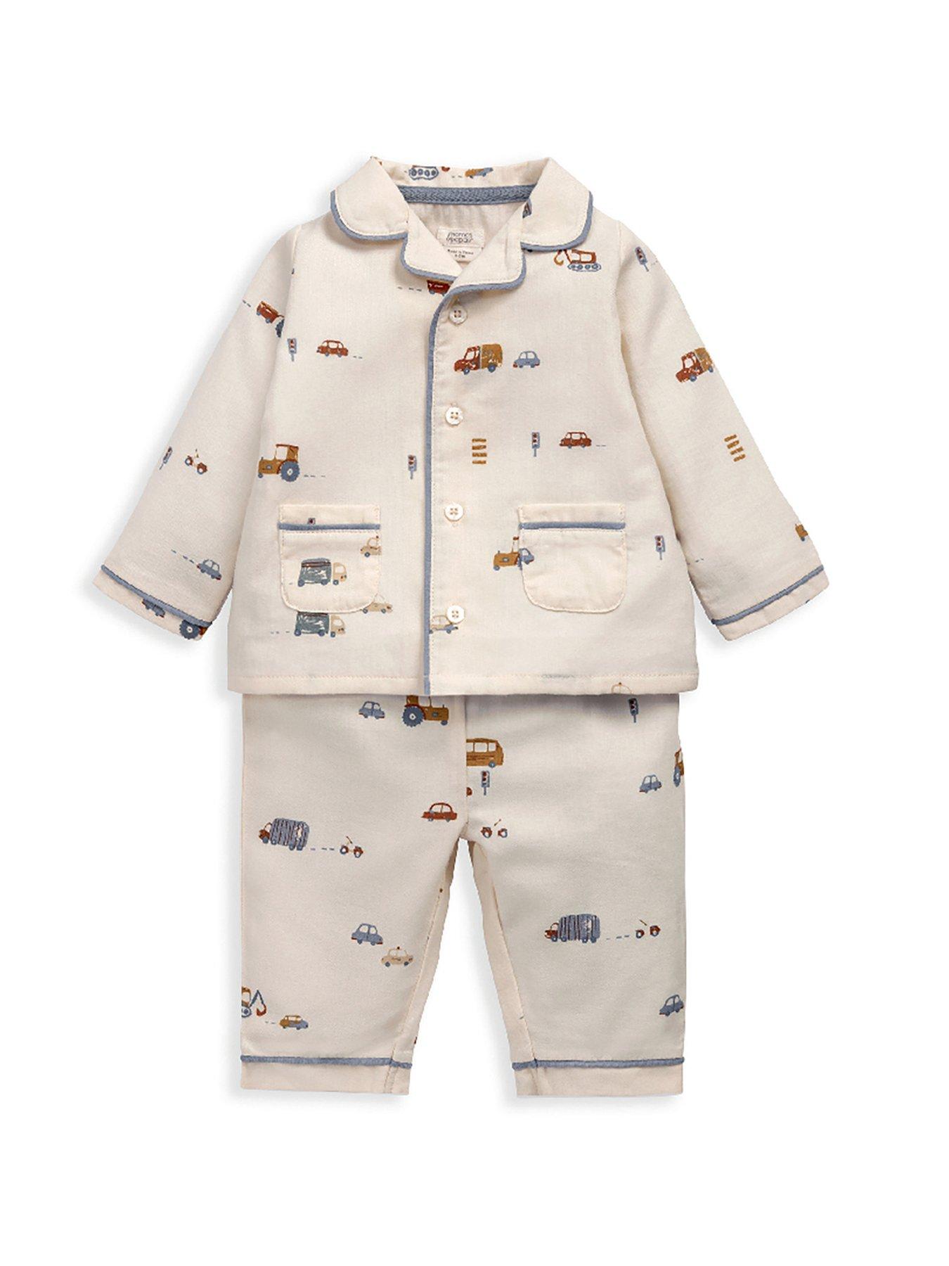 Image 2 of 4 of Mamas & Papas Baby Boys Transport Woven Pyjamas - Stone