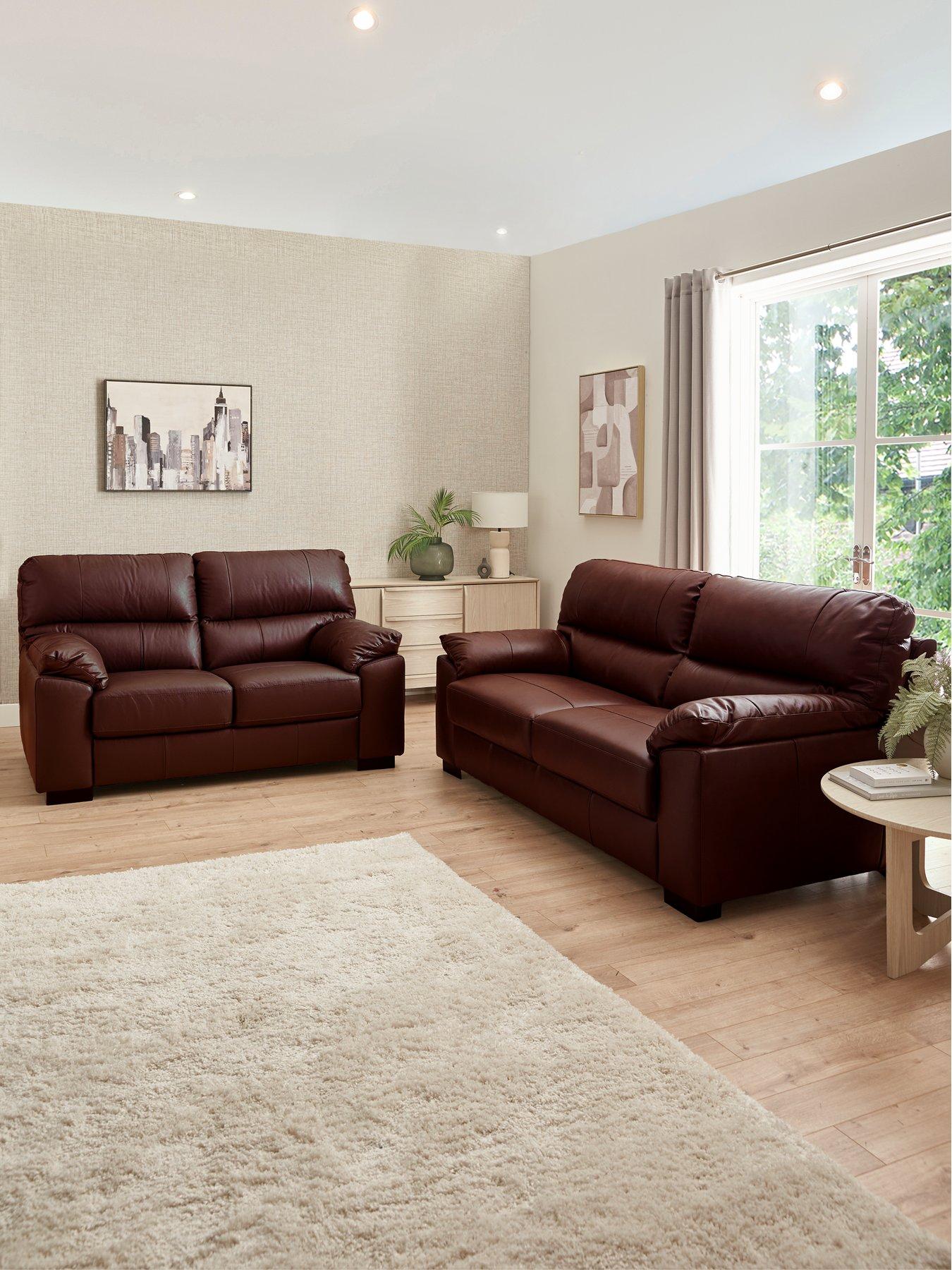 The Very Collection Ambrose 3 + 2 Seater Leather Sofa Set (Buy  &  SAVE!) - FSC® Certified