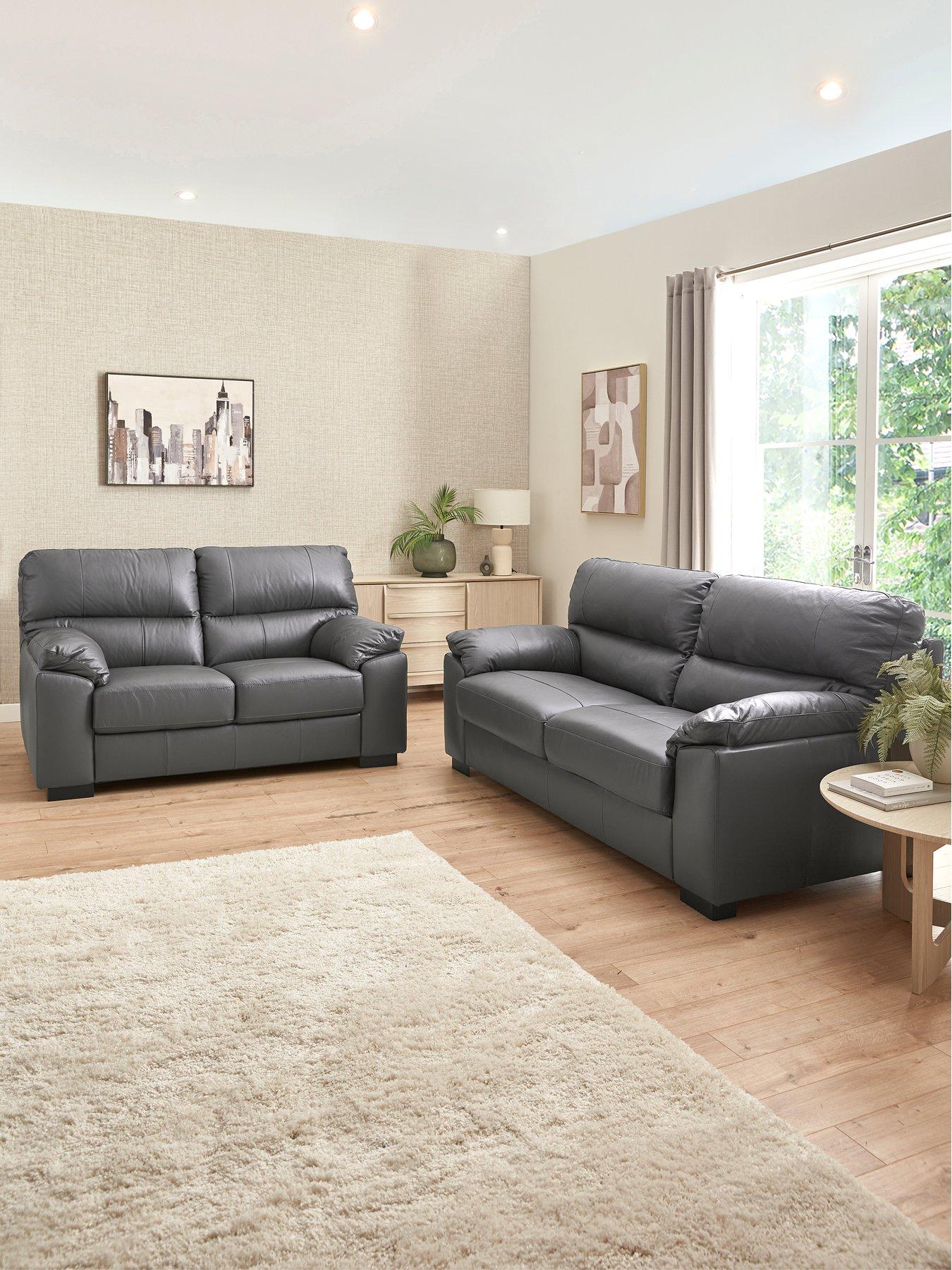 The Very Collection Ambrose 3 + 2 Seater Leather Sofa Set (Buy  &  SAVE!) - FSC® Certified