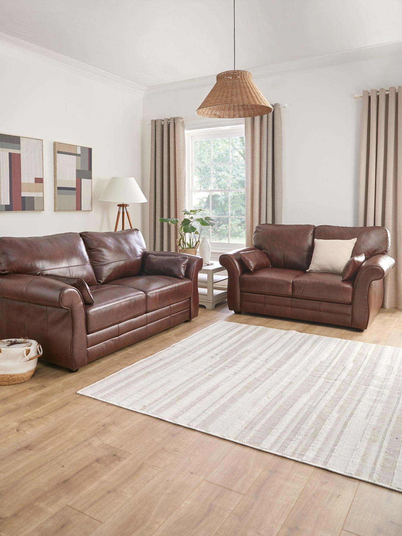 The Very Collection Vantage 3 + 2 Seater Leather Sofa Set (Buy  &  SAVE!) - FSC® Certified