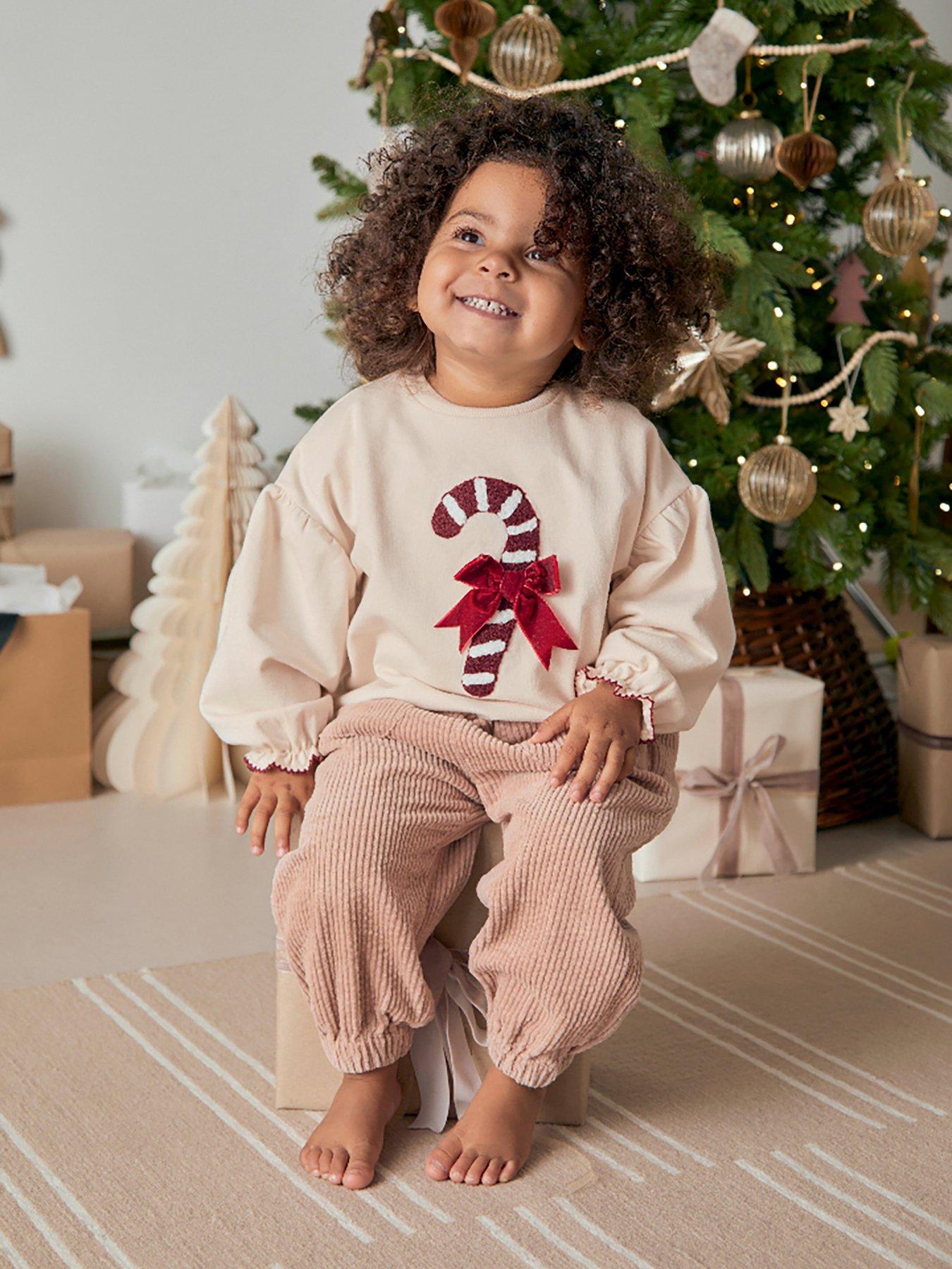 Mamas & Papas Baby Girls Candy Christmas Sweatshirt - Cream