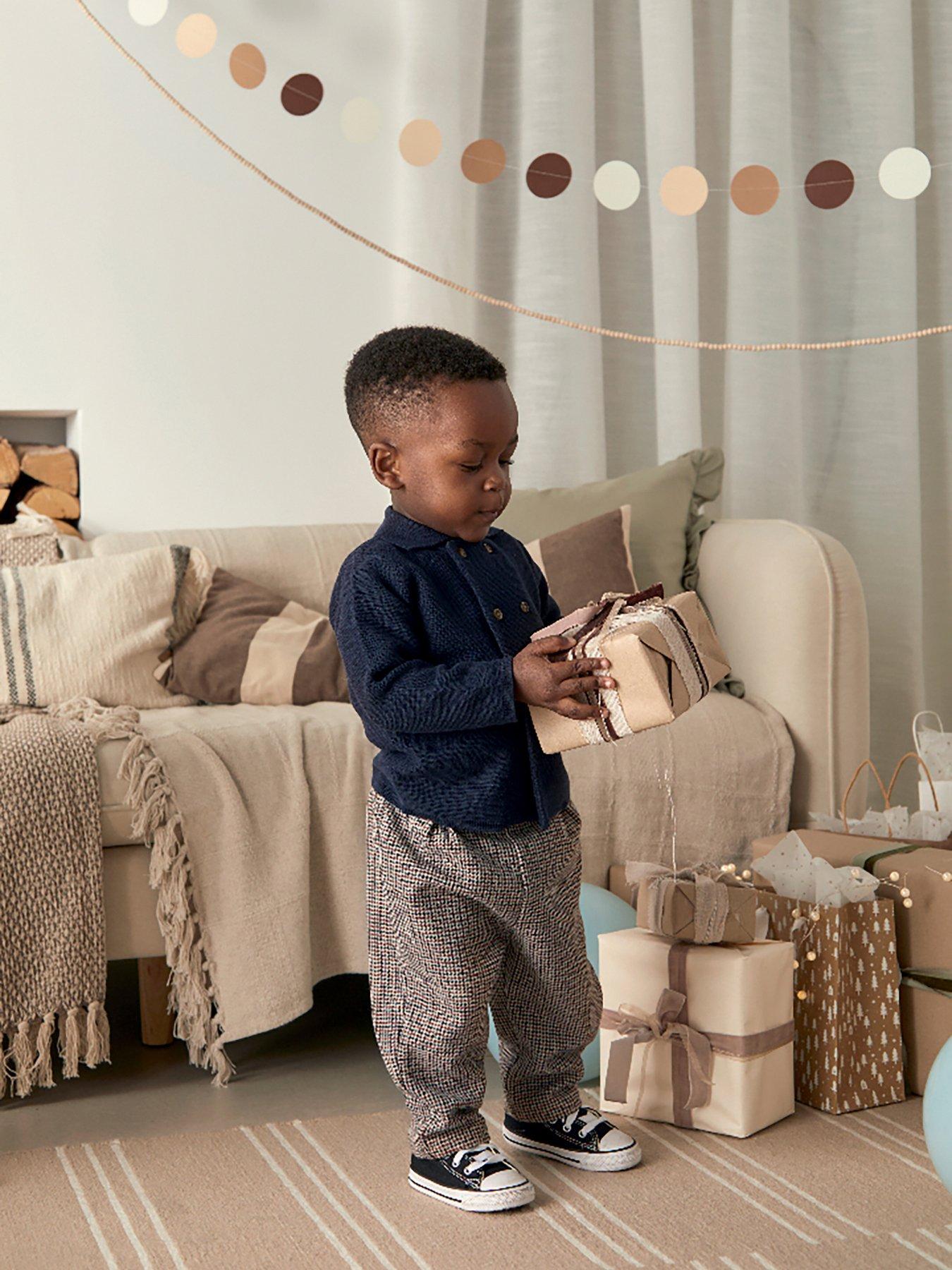  image of mamas-papas-baby-boys-knitted-collar-cardigan-blue