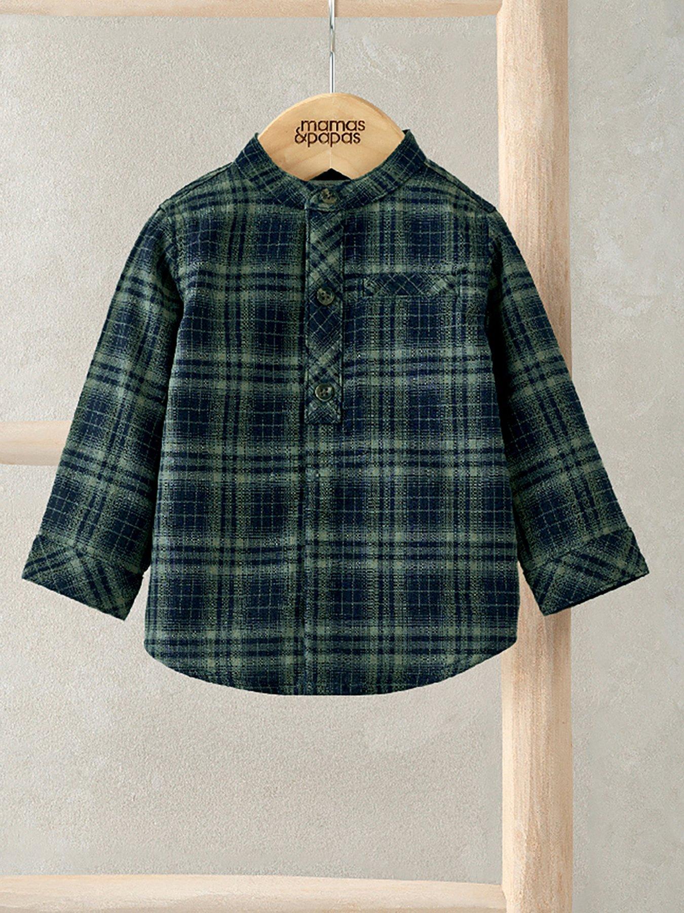 Mamas & Papas Baby Boys Smart Check Shirt - Green