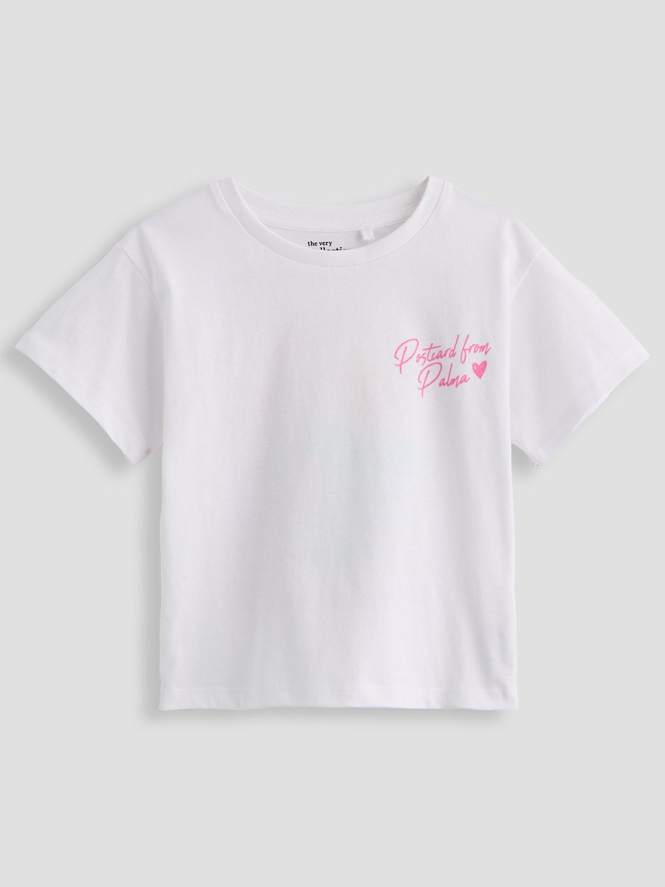 The Very Collection Girls Graphic Postcard Tshirt - Print