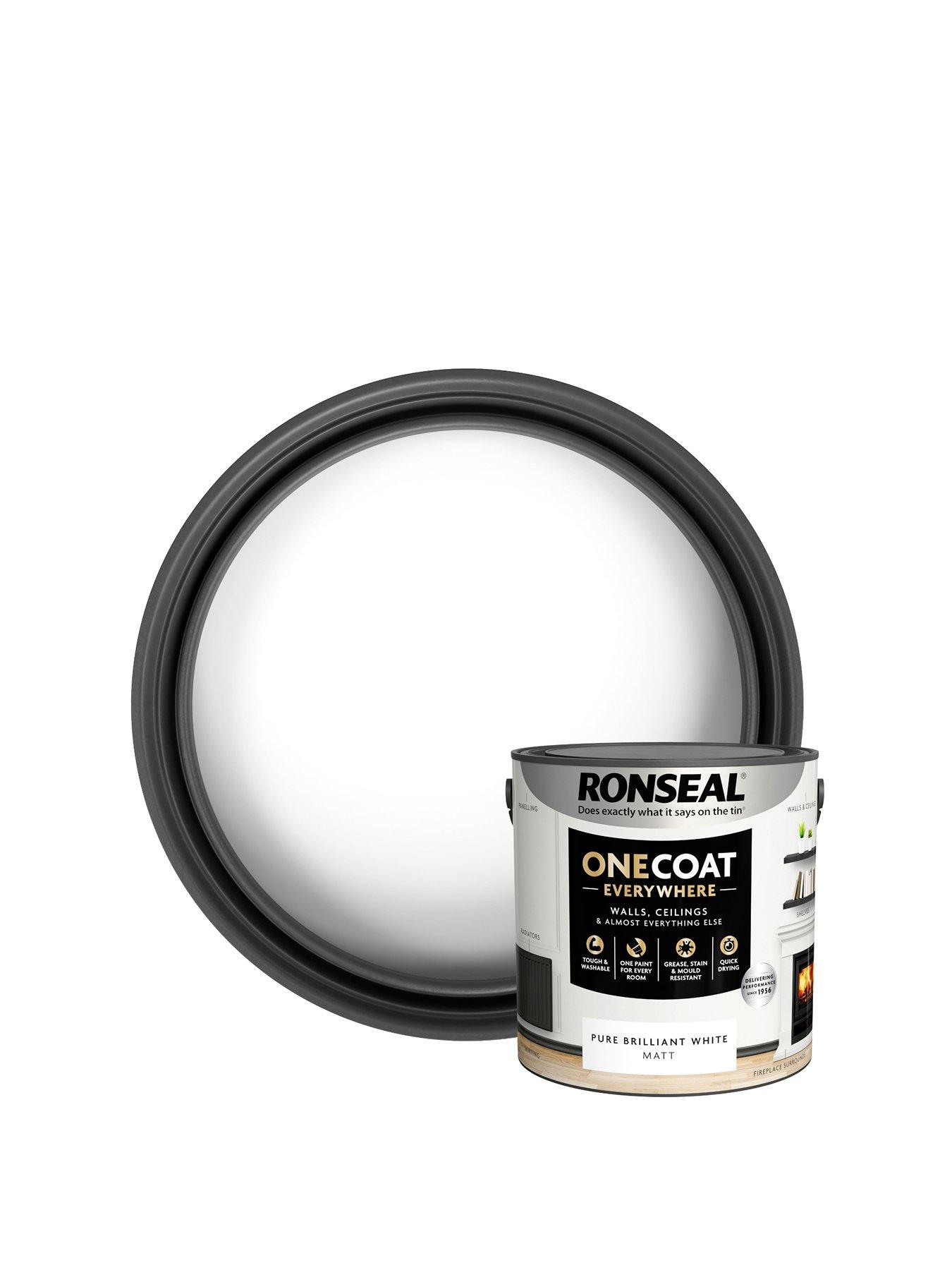 Ronseal One Coat Everywhere Interior Paint Pure Brilliant White Matt 2.5 Litre