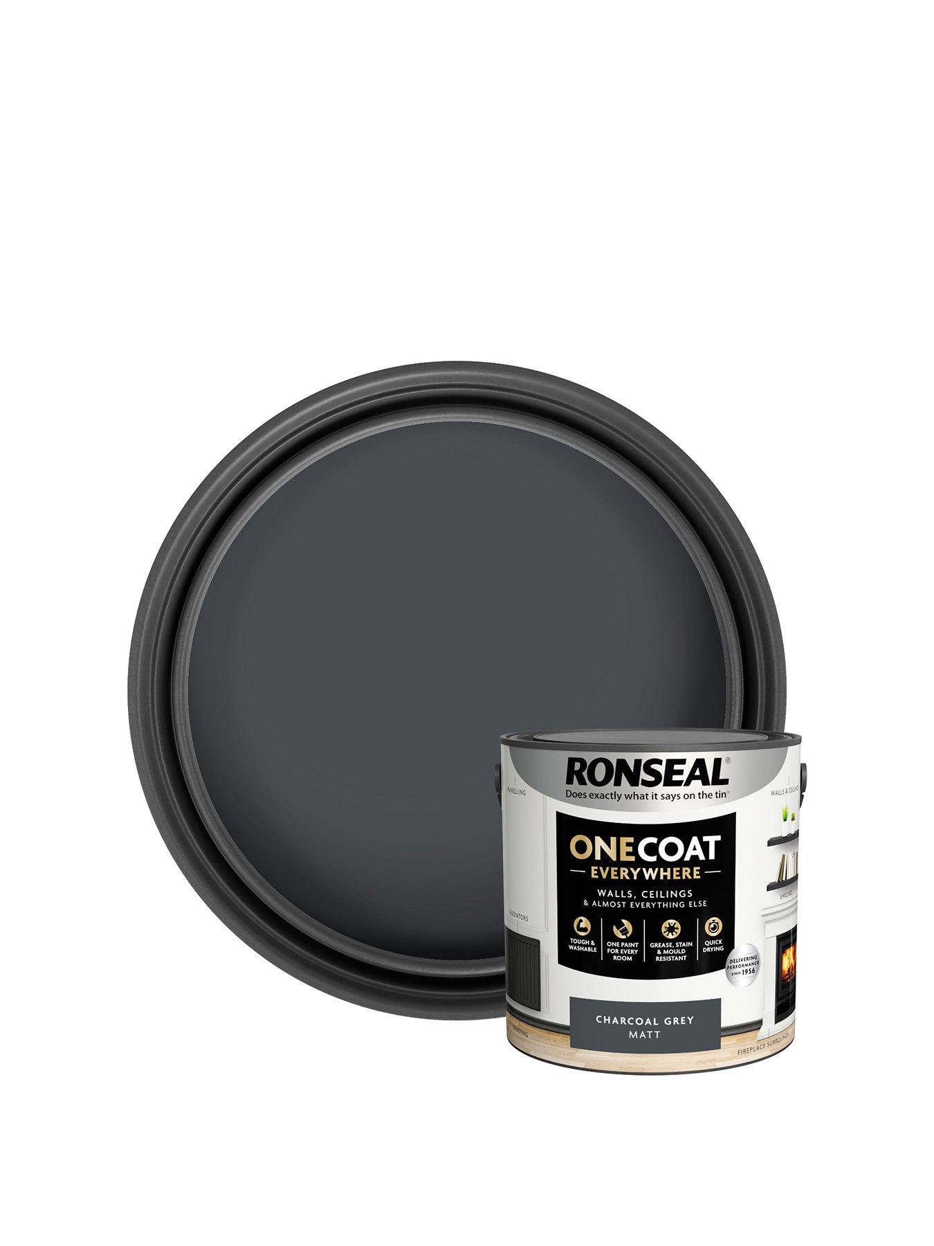 Image 1 of 7 of Ronseal One Coat Everywhere Interior Paint Charcoal Grey Matt 2.5 Litre