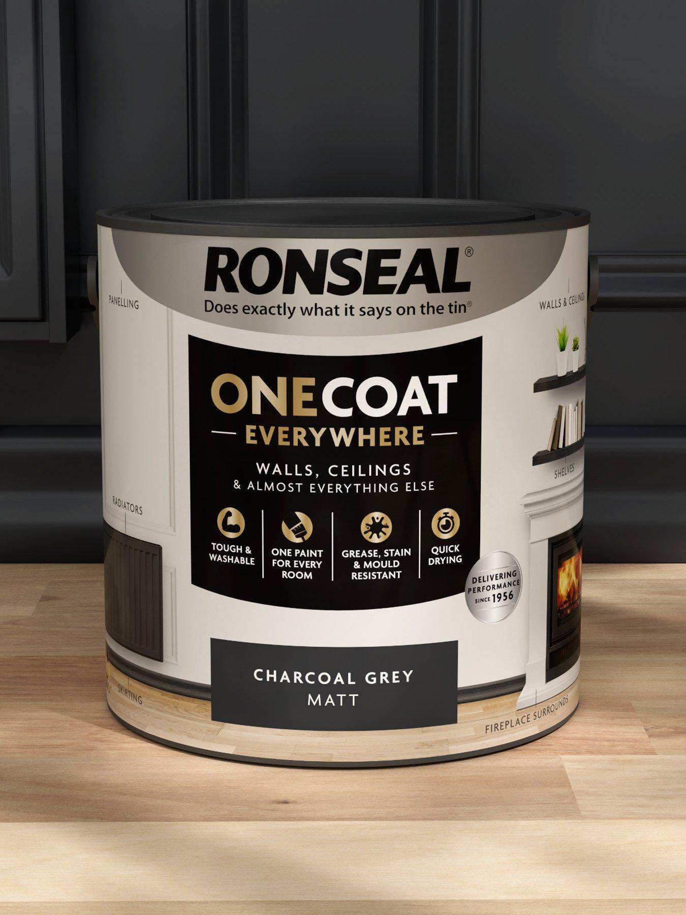Image 3 of 7 of Ronseal One Coat Everywhere Interior Paint Charcoal Grey Matt 2.5 Litre