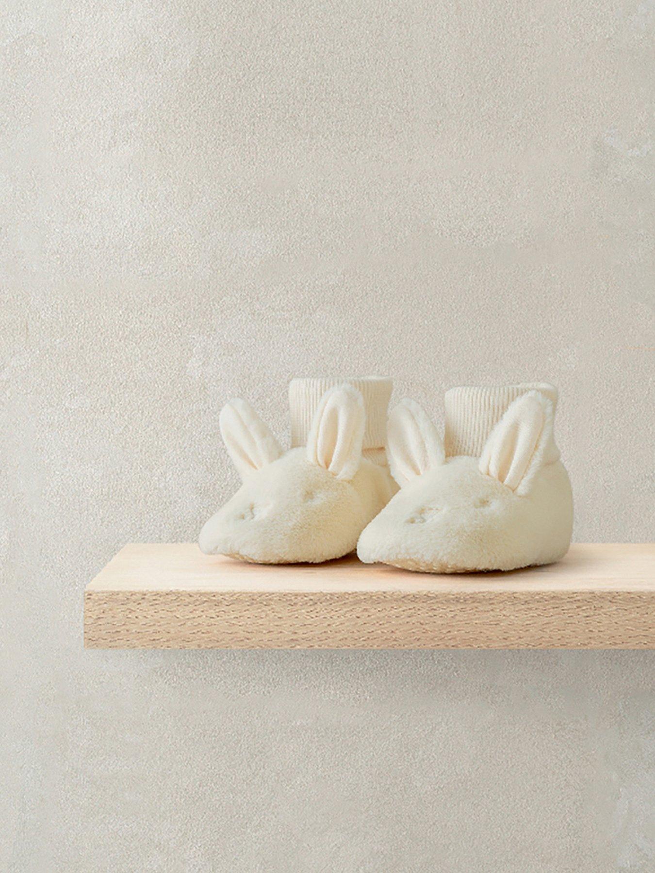  image of mamas-papas-baby-girls-bunny-slippers-pink