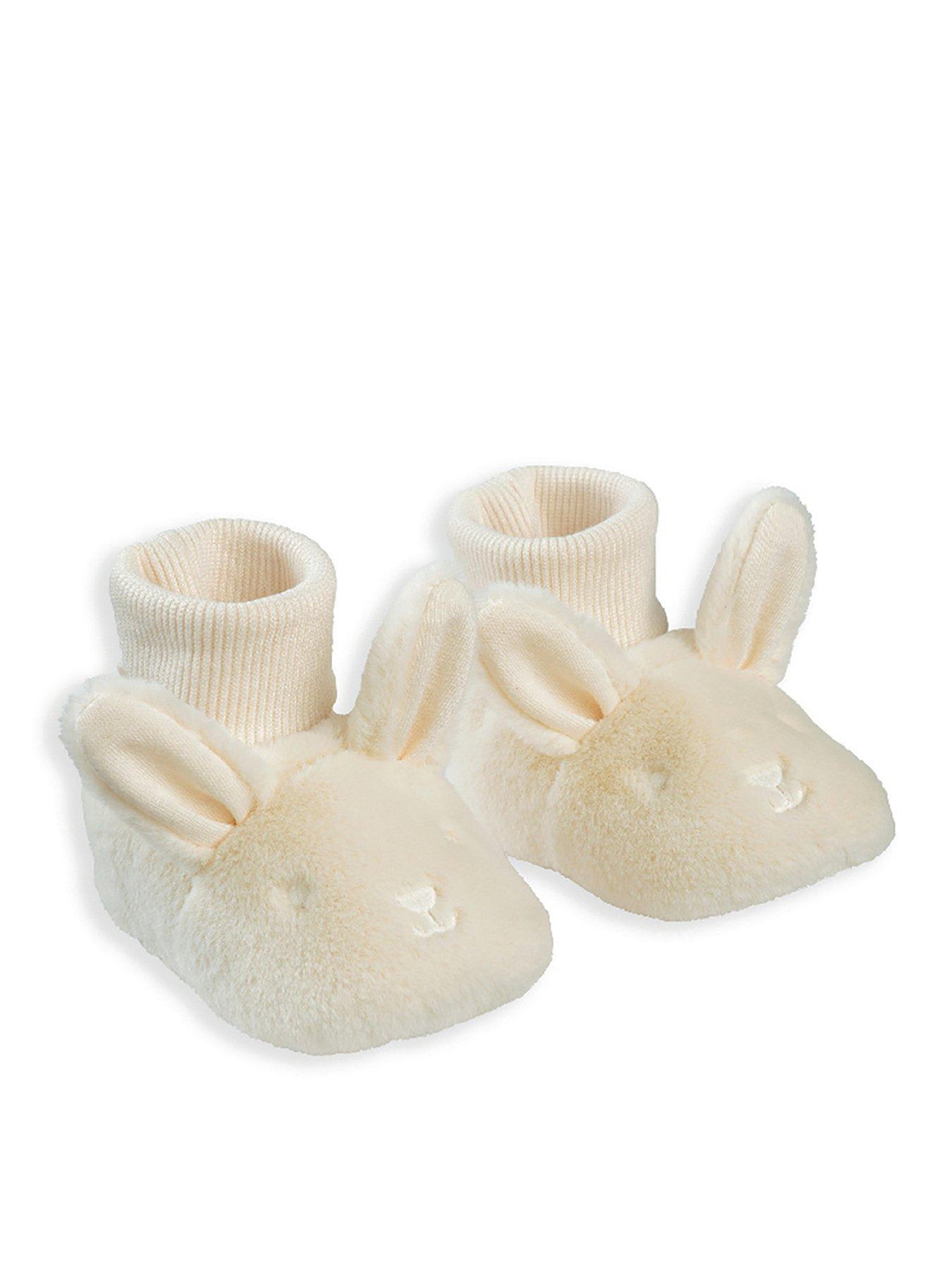  image of mamas-papas-baby-girls-bunny-slippers-pink