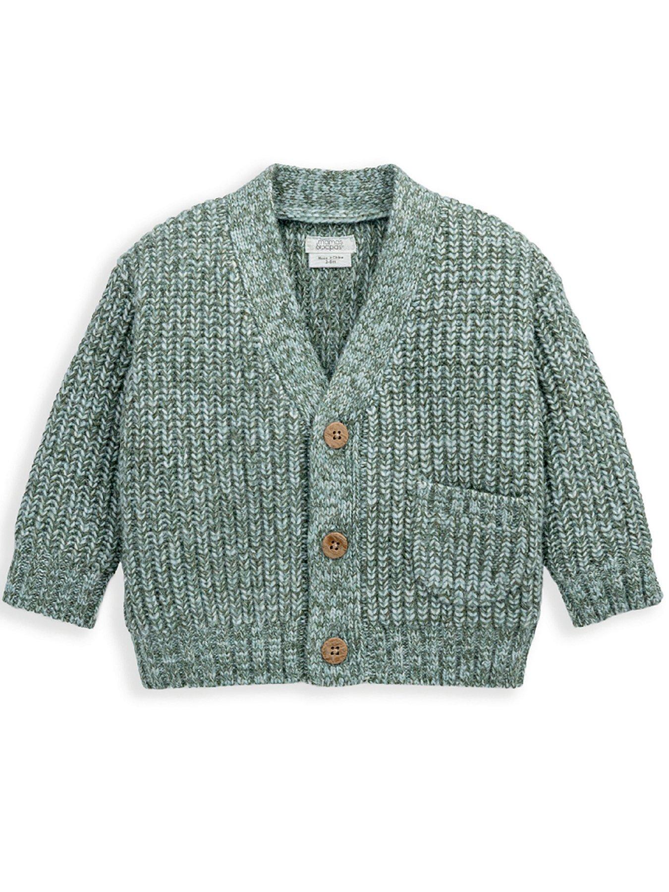 Image 2 of 2 of Mamas & Papas Baby Boys Chunky Knitted Cardigan - Grey
