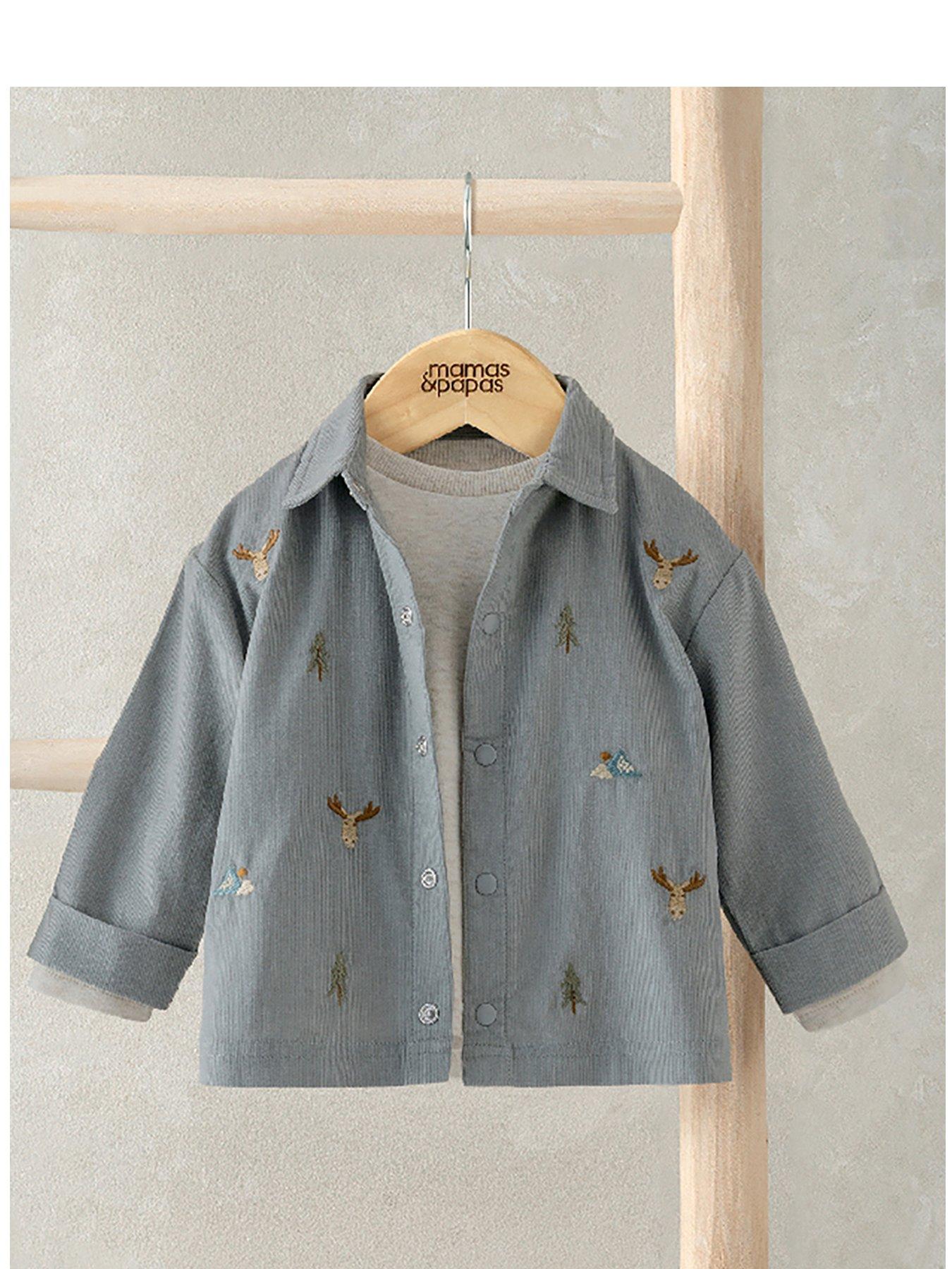 Mamas & Papas Baby Boys 2 Piece Cord Shirt  &  T-shirt Set - Blue