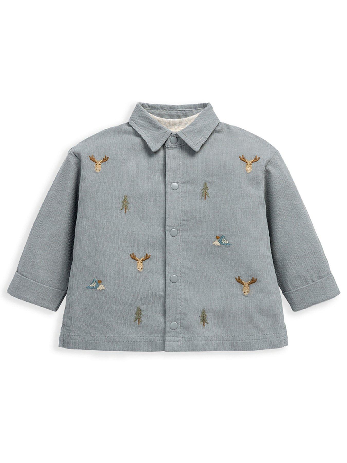  image of mamas-papas-baby-boys-2-piece-cord-shirt-amp-t-shirt-set-blue