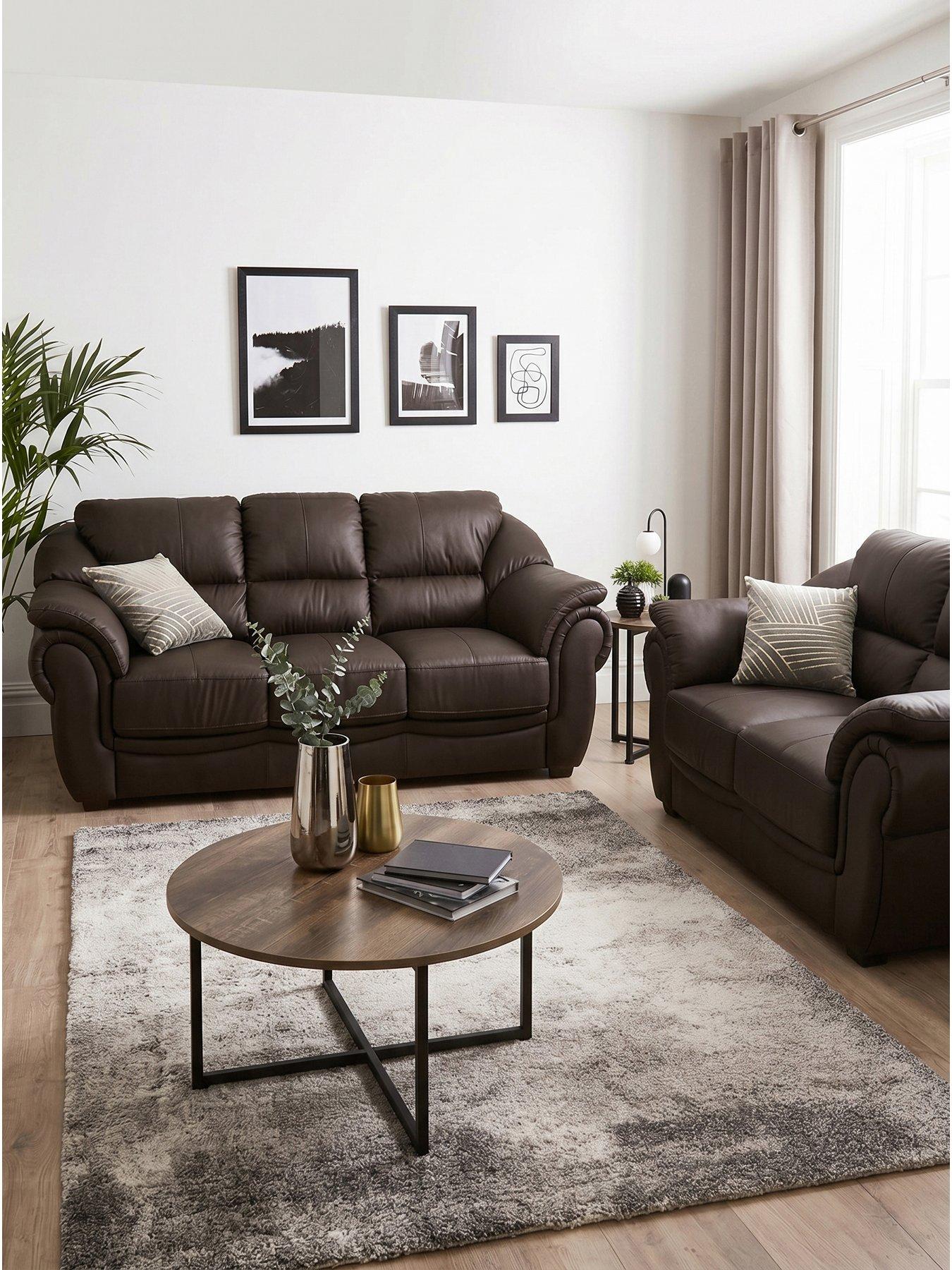 The Very Collection Naples 3 + 2 Seater Leather Sofa Set - FSC® Certified