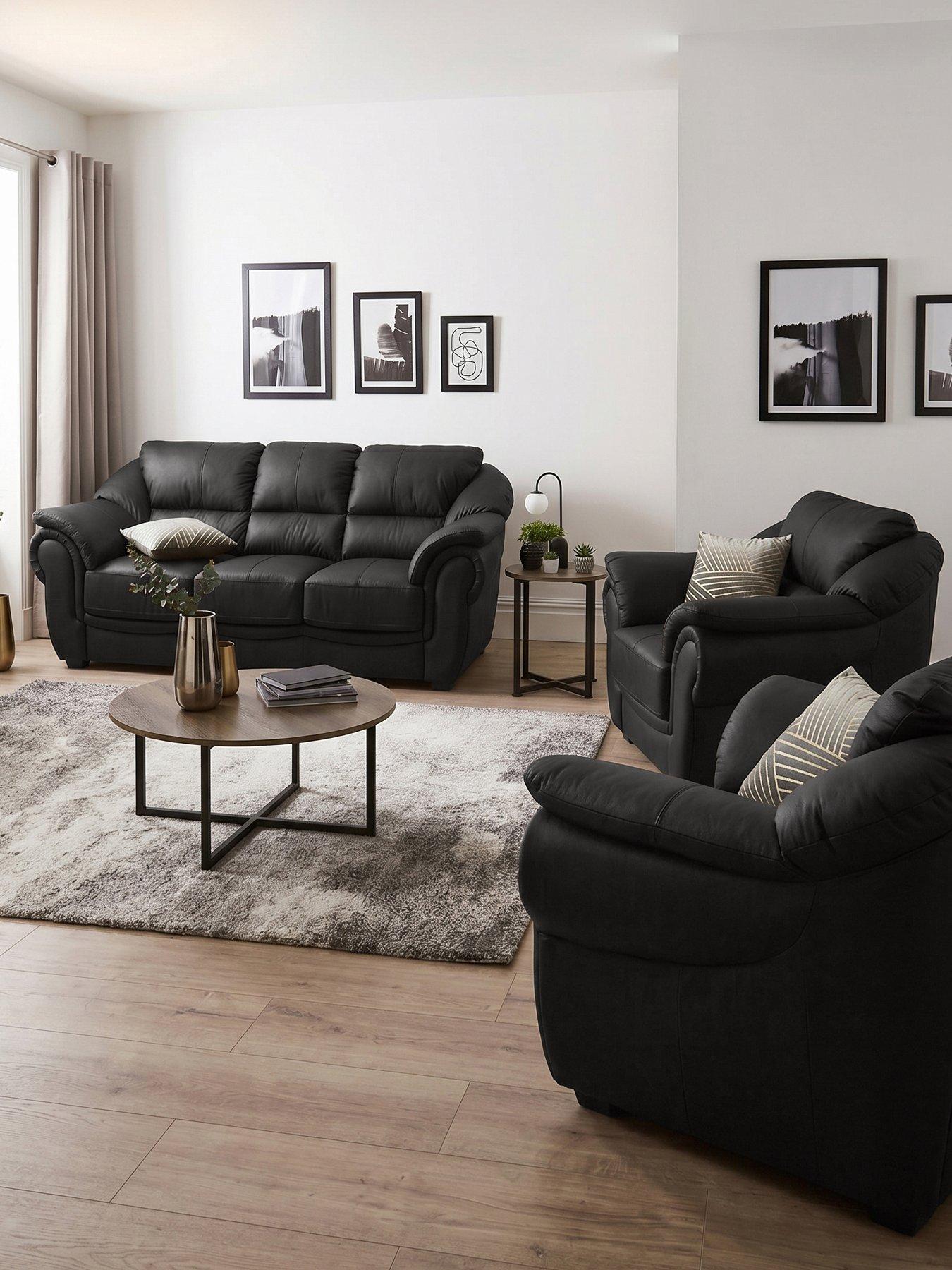The Very Collection Naples 3 Seater Sofa + 2 Chair Leather Set - FSC® Certified