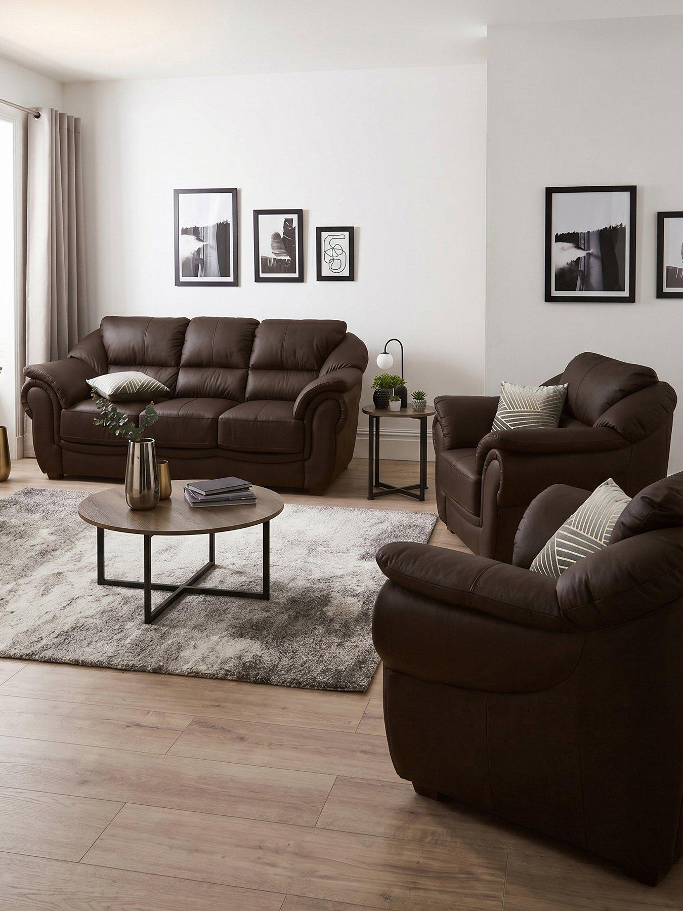 The Very Collection Naples 3 Seater Sofa + 2 Chair Leather Set - FSC® Certified