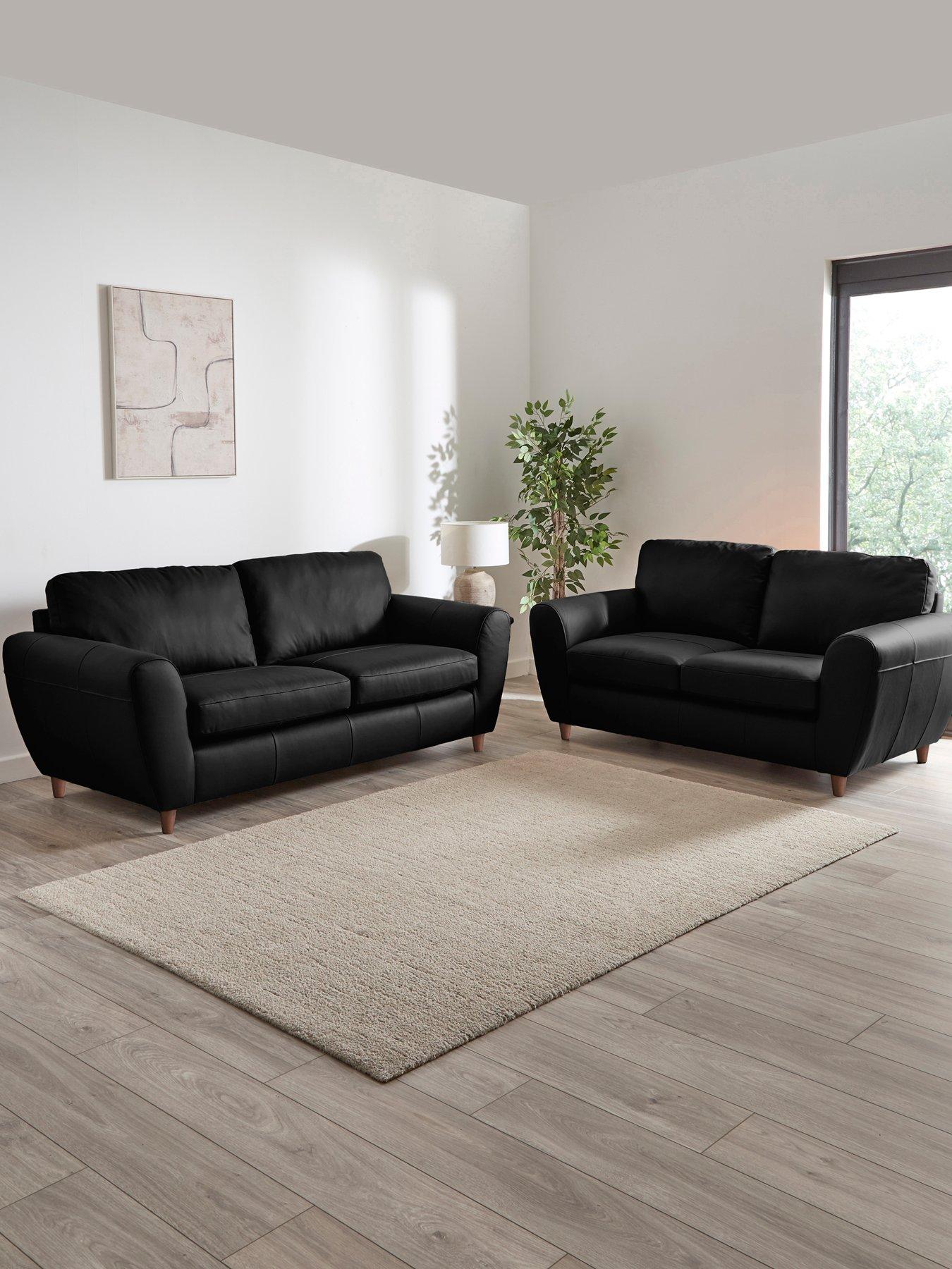 The Very Collection Shay 3 + 2 Seater Leather Sofa Set (Buy  &  SAVE!) - FSC® Certified